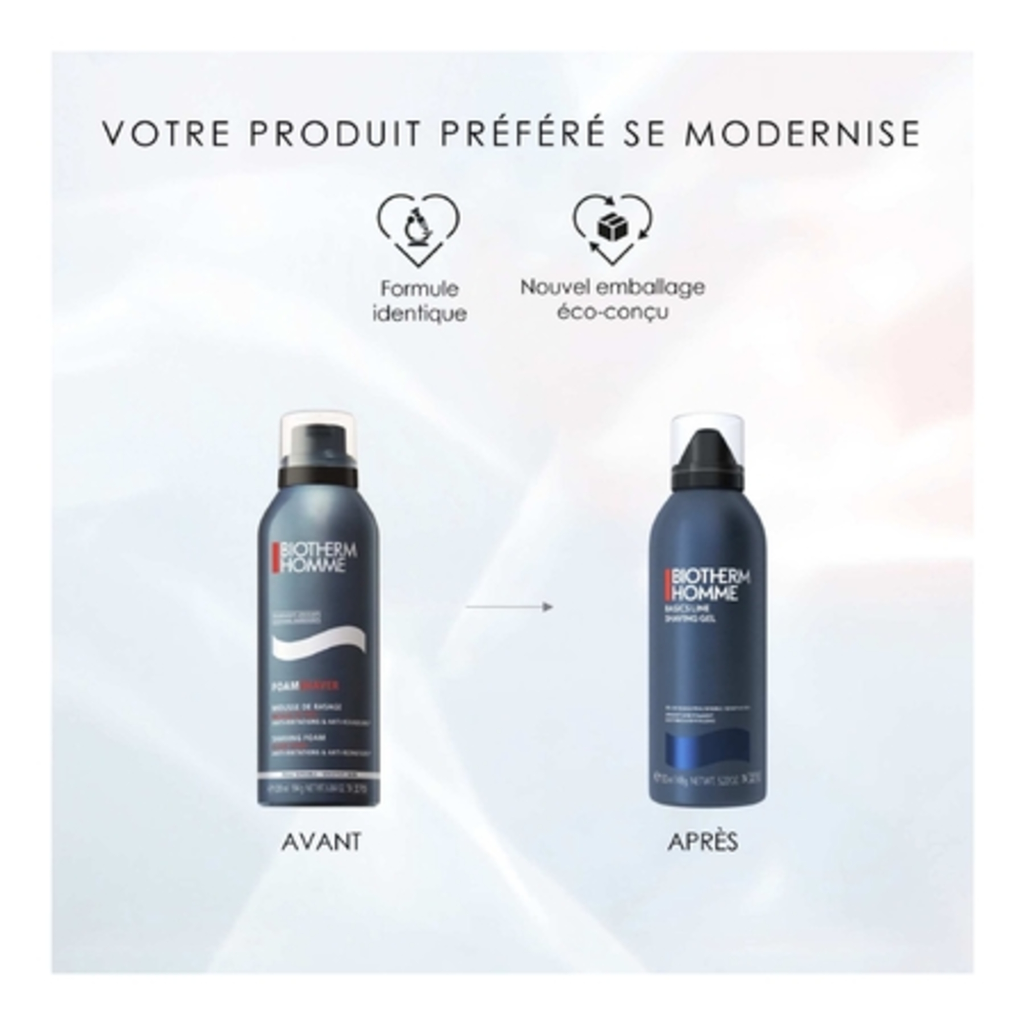 HOMMEMousse rasage peau sensible anti-irritations & anti-rougeurs