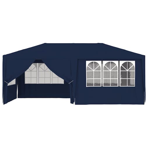 NNEVL Professional Party Tent with Side Walls 4x6 m Blue 90 g/m&sup2;