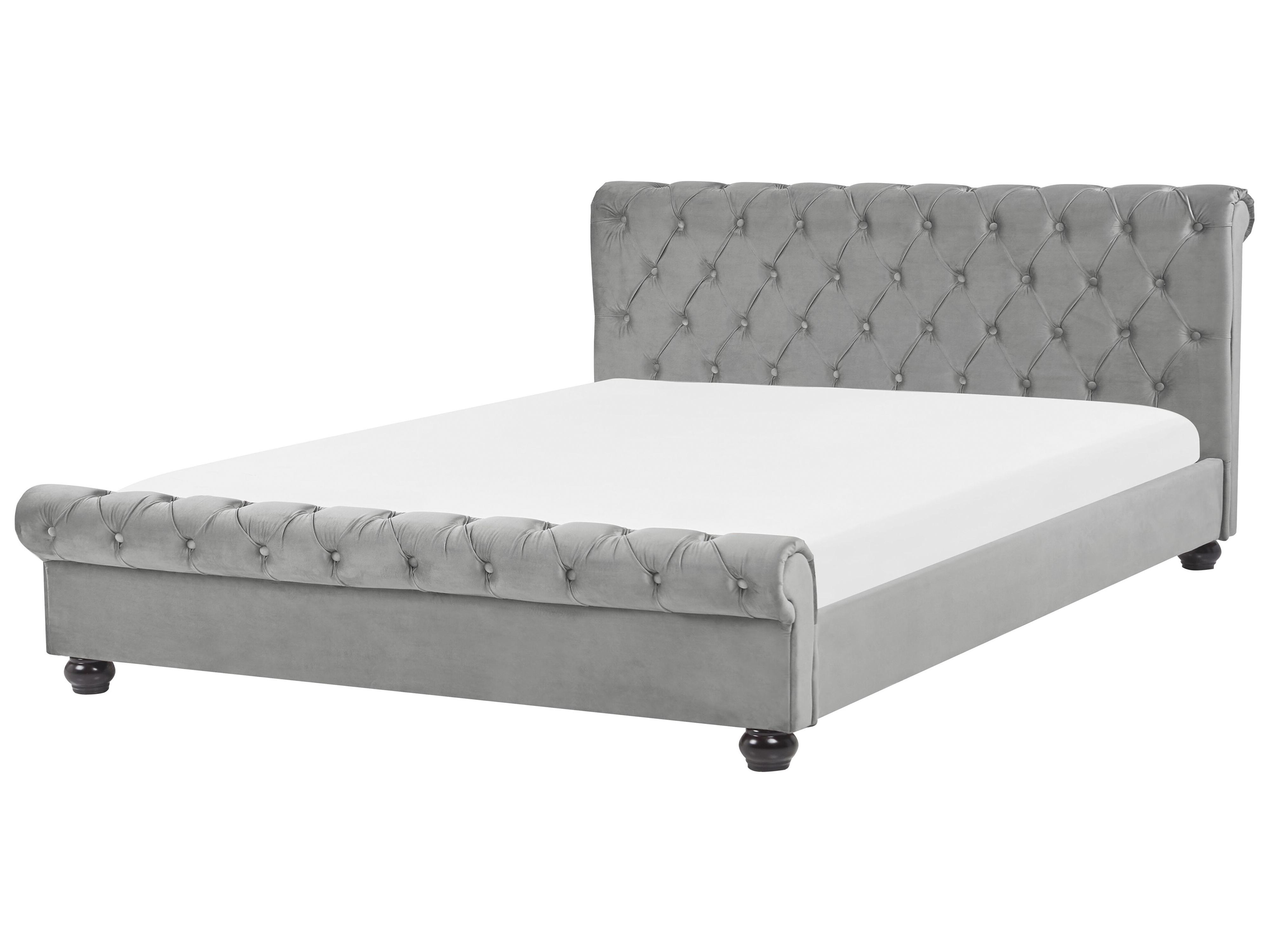Bed Velvet AVALLON 180 x 200 cm (EU Super King) Grey