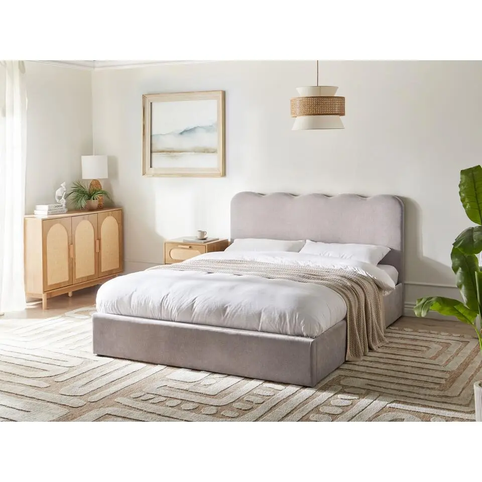 NANTERRE - Bed met opbergruimte - Taupe - 160 x 200 cm - Stof