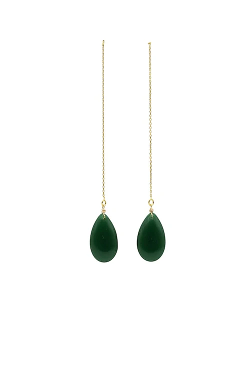 Waterdrop — Lab Jade Drop Earrings