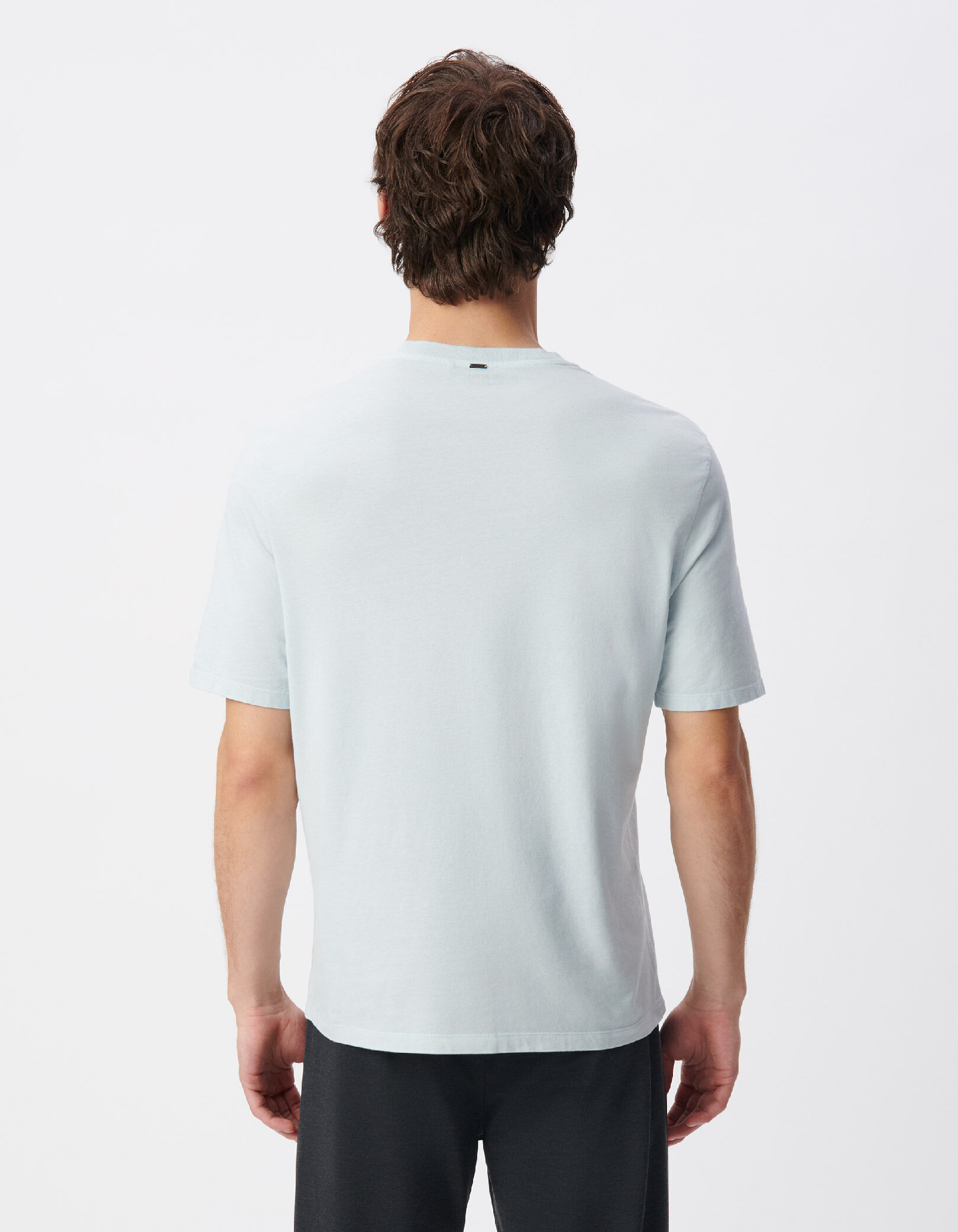 T-shirt col rond bleu ciel coton bio Homme