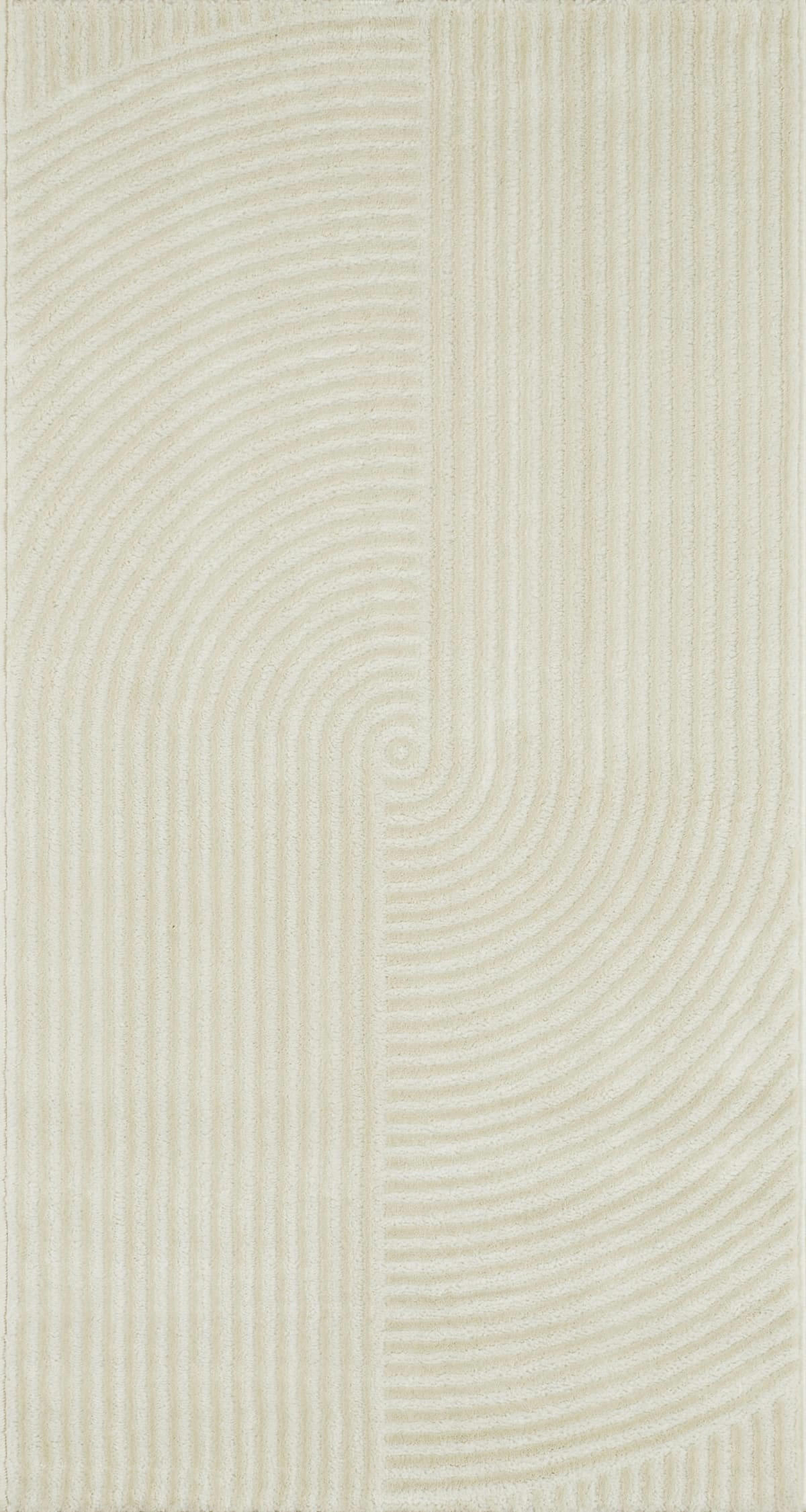 BIANCA - Tapis motif  en relief crème - 80x150