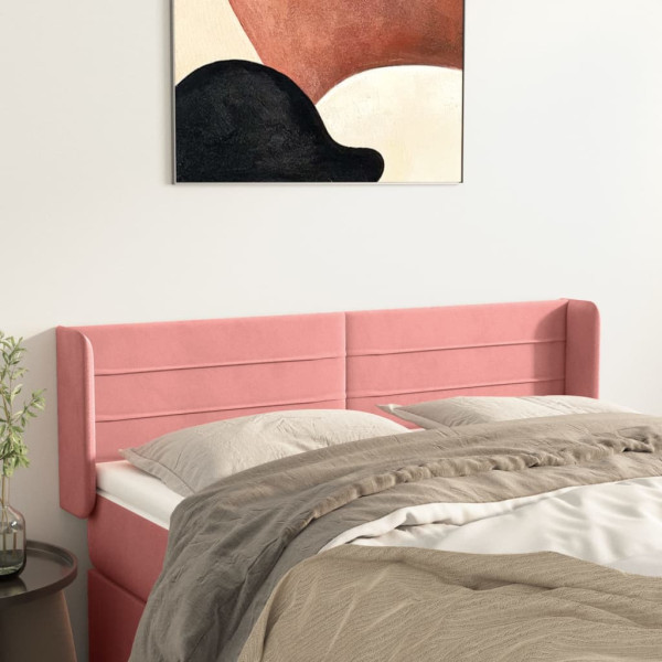 Wezgłowie Różowe 147 x 16 x 78/88 cm Aksamit vidaXL