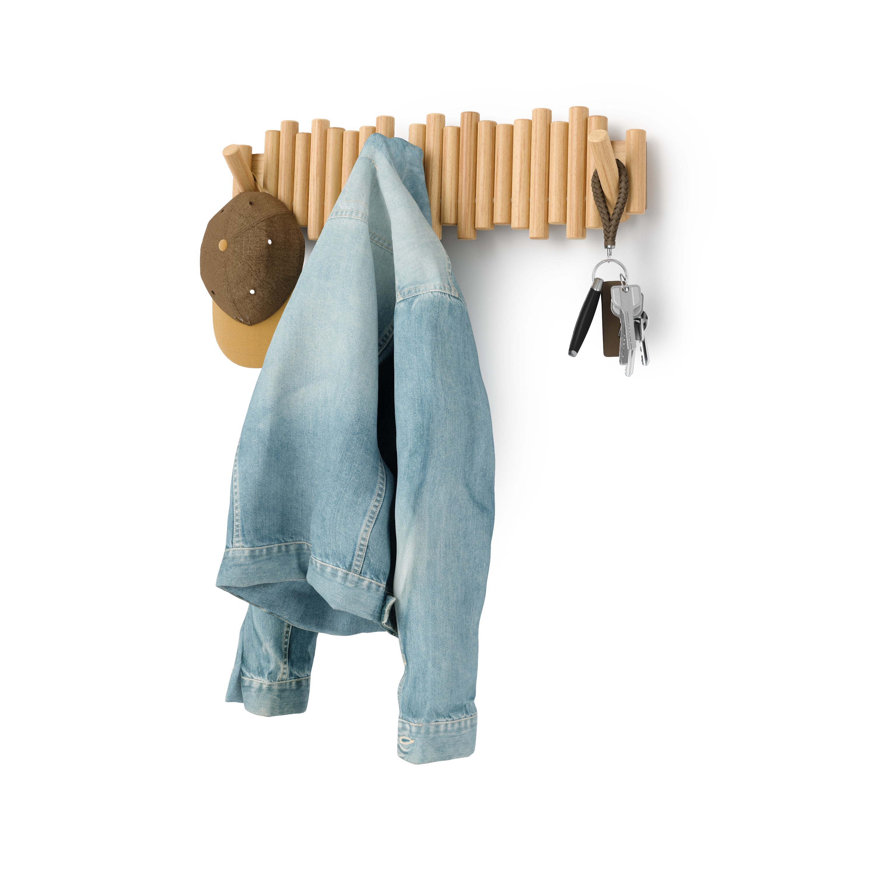 Umbra wandkapstok (8) Picket - 61 x 4 x 17 cm - Naturel