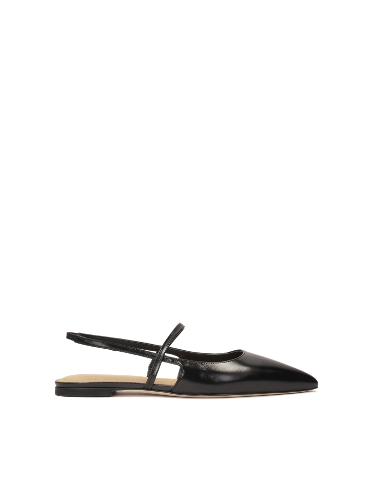 Flat sole pumps with open heel