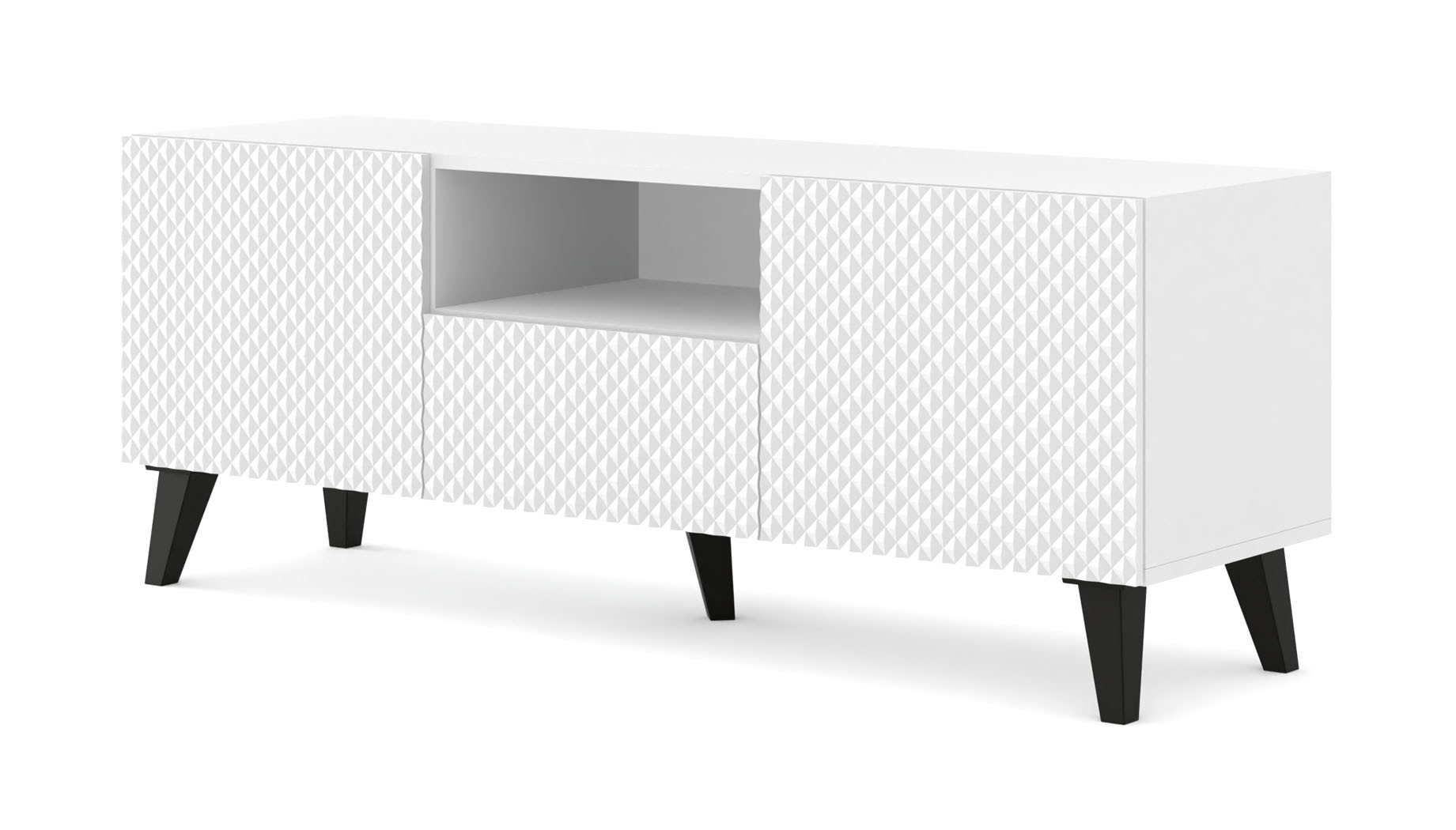 Szafka RTV Ravenna C 150 cm 2D1S biały połysk