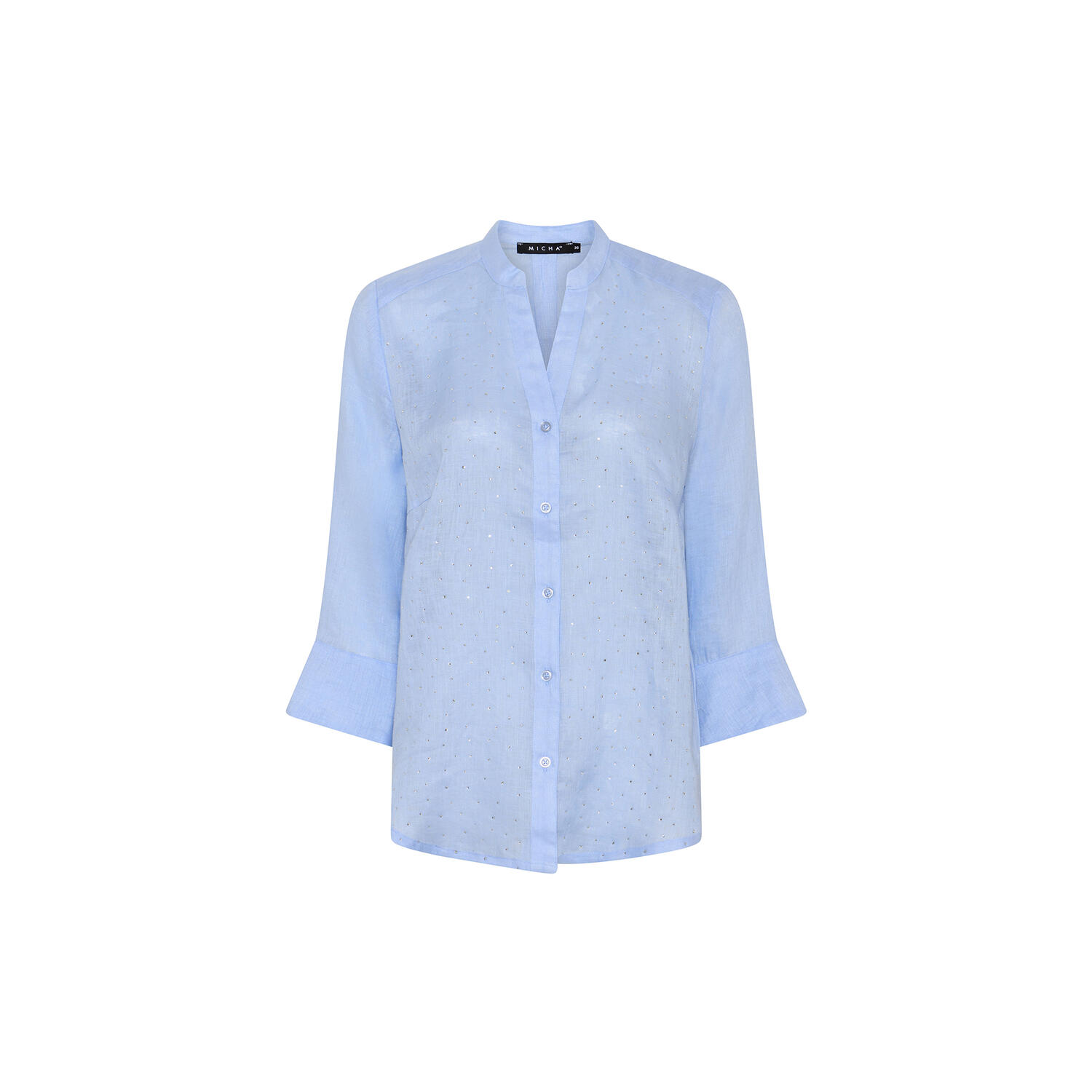 Pure Linen Blouse, sky way blue