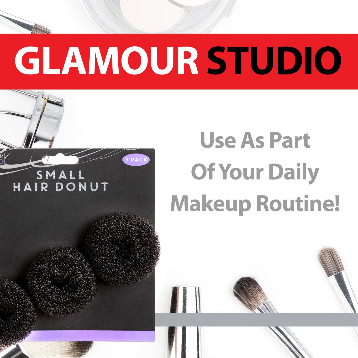VFM e-Store Small Black Hair Donuts Glamour Studio (3 Pack)