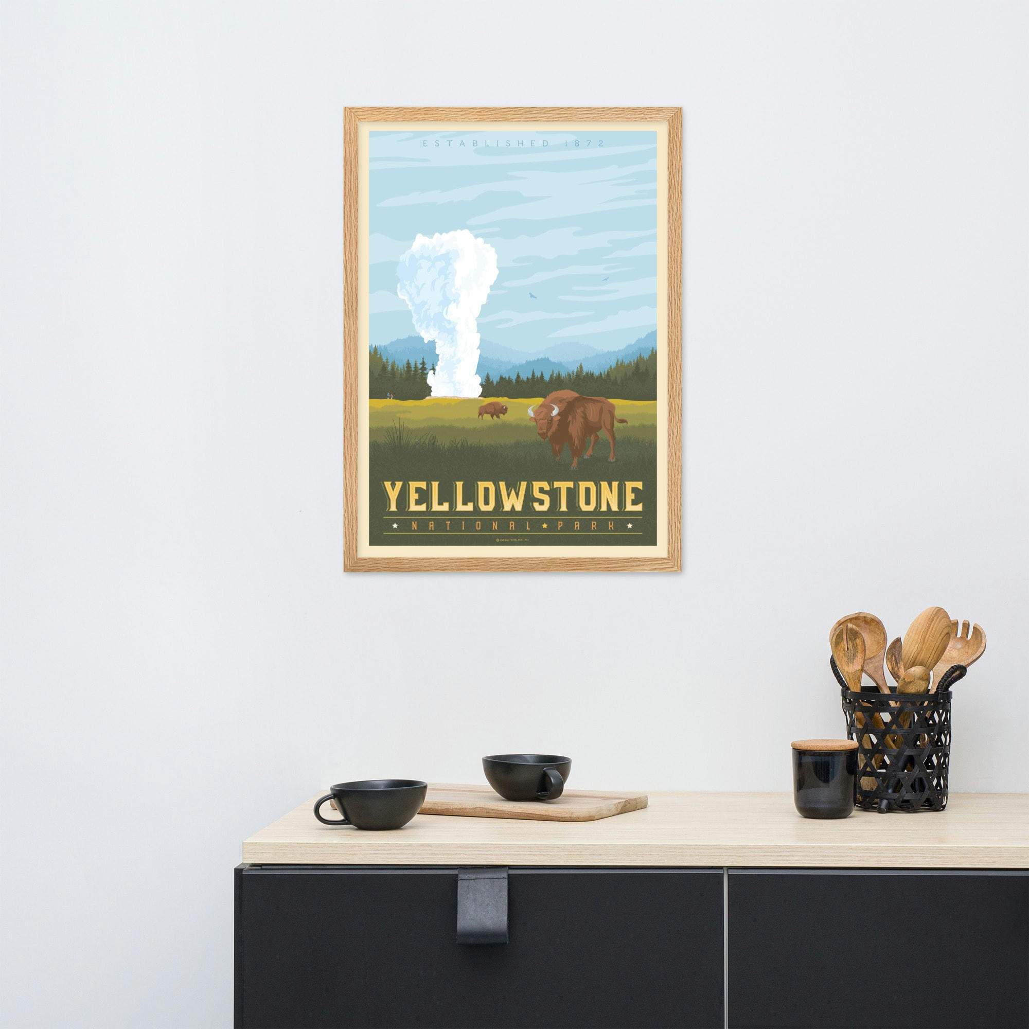 - Affiche Yellowstone National Park 30x40 cm