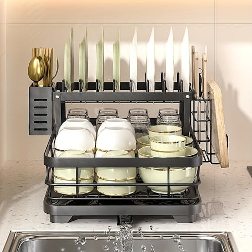 NNETM Double-Layer Kitchen Sink Drain Rack