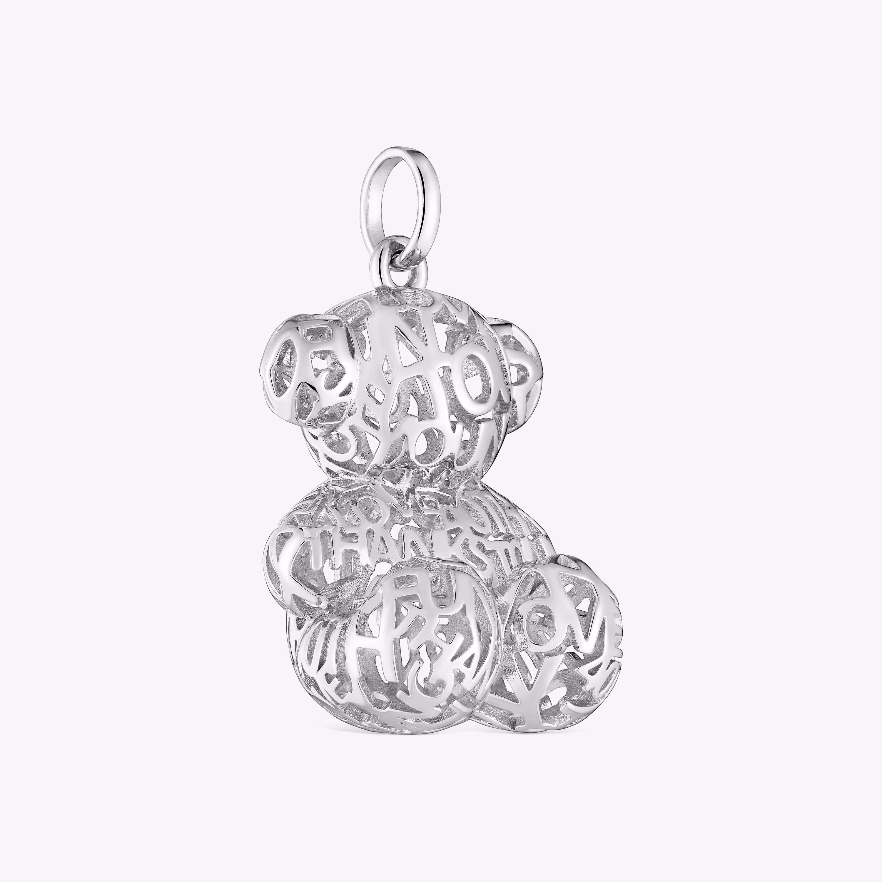 Colgante oso calado de plata 26 mm Bold Bear