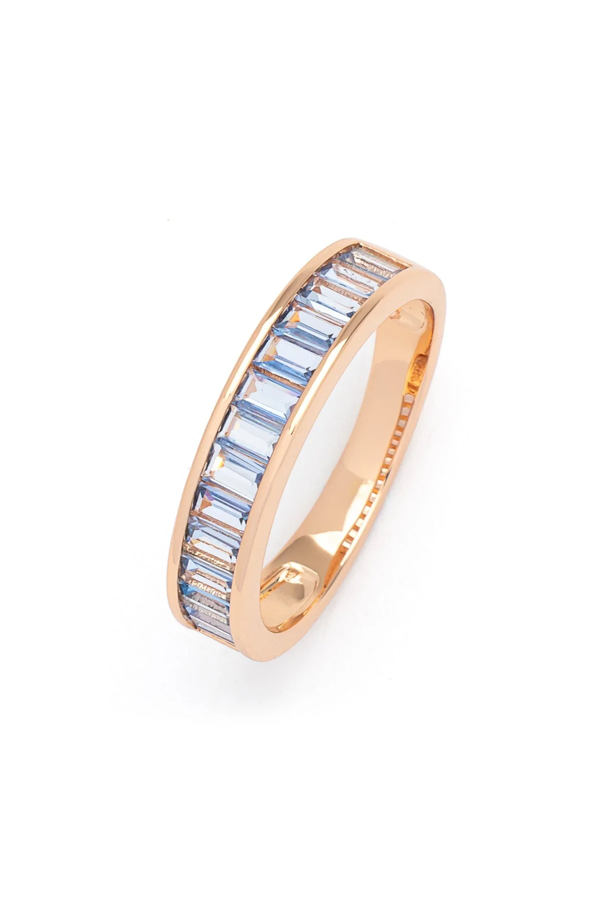 Baguette Style Blue CZ Ring - Size 7
