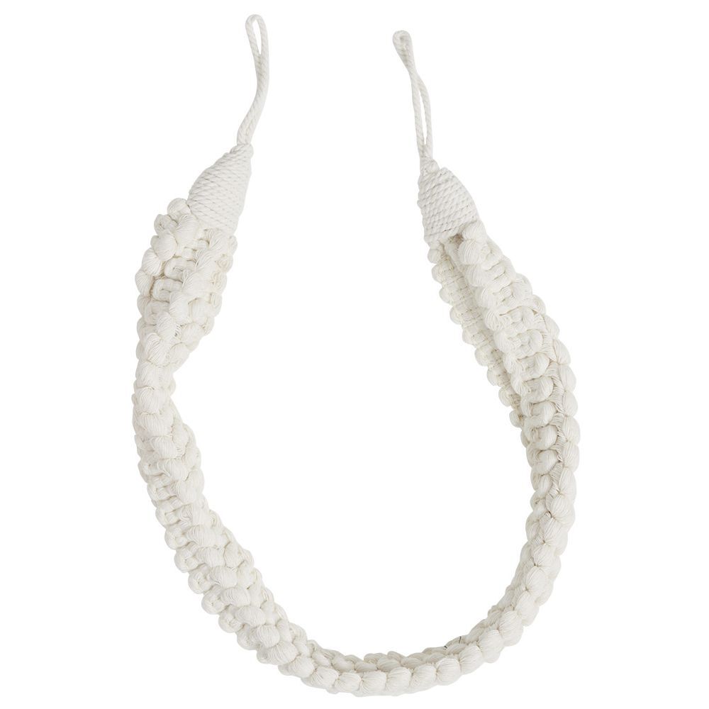 Embrasse corde tressée plate coton beige
