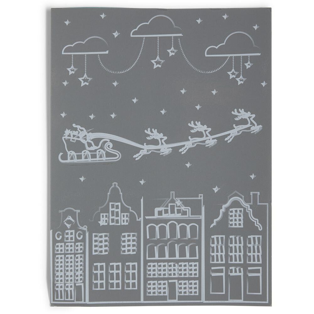 Décoration fenêtre No&euml;l électrostatique dessin blanc (2 modèles)