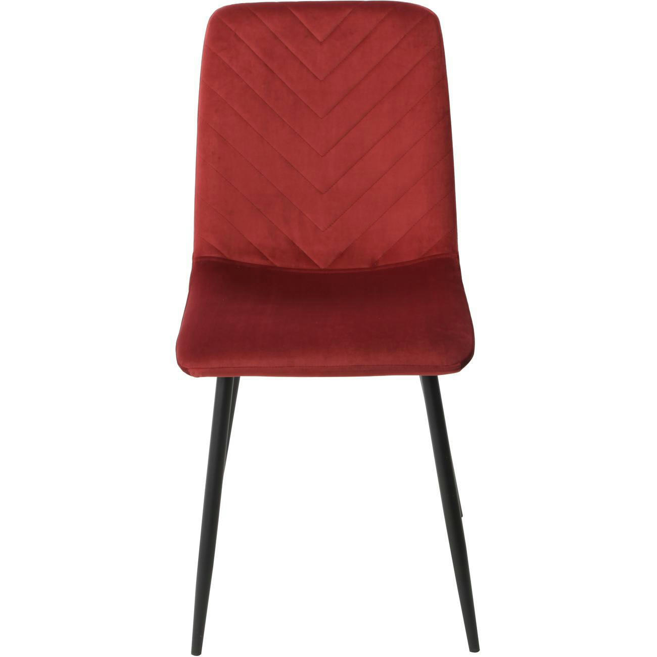 JAKE - Lot de 4 - Chaise assise velours rose pieds metal noir