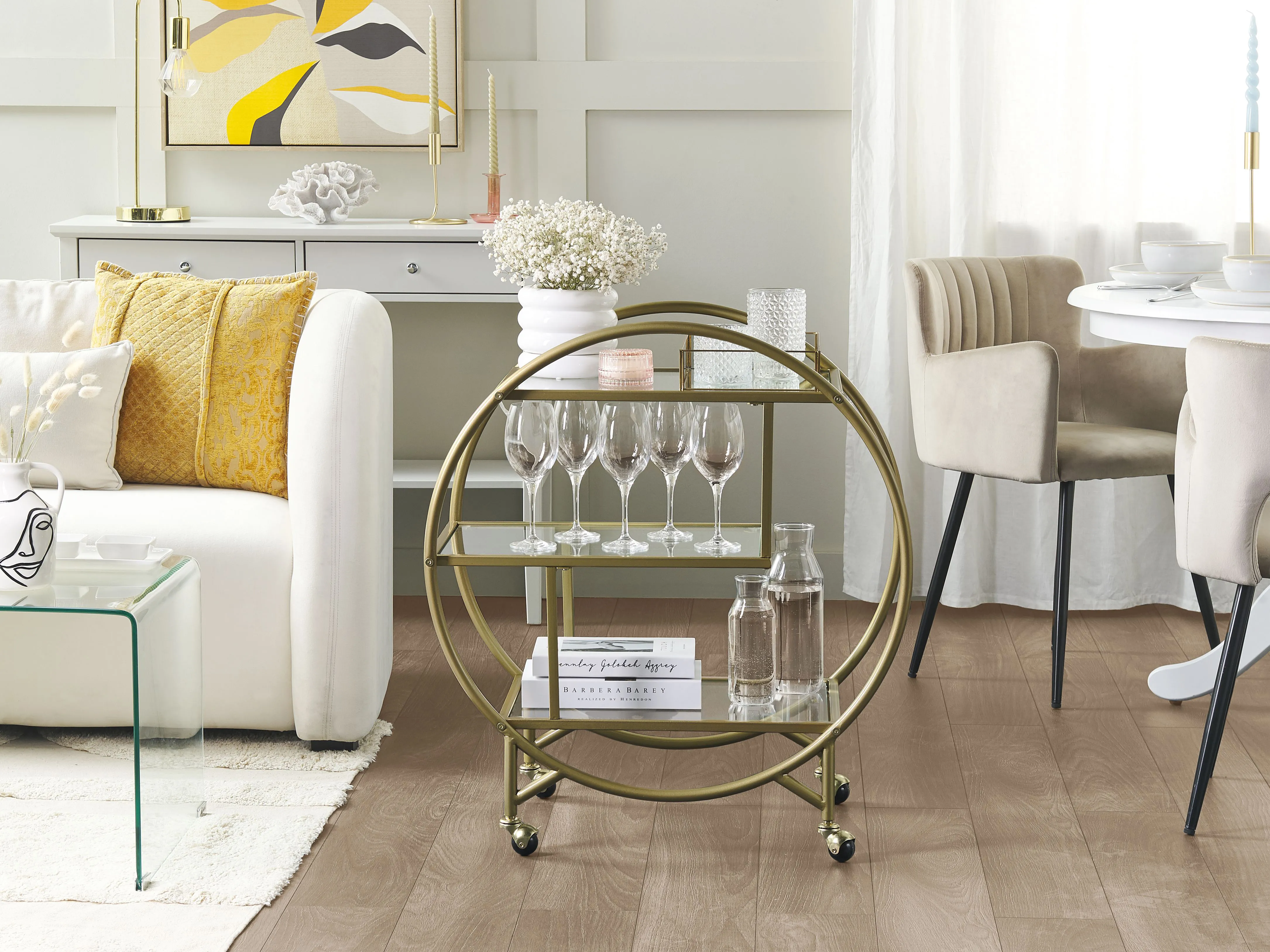 Kitchen Trolley COLTON Metal Gold