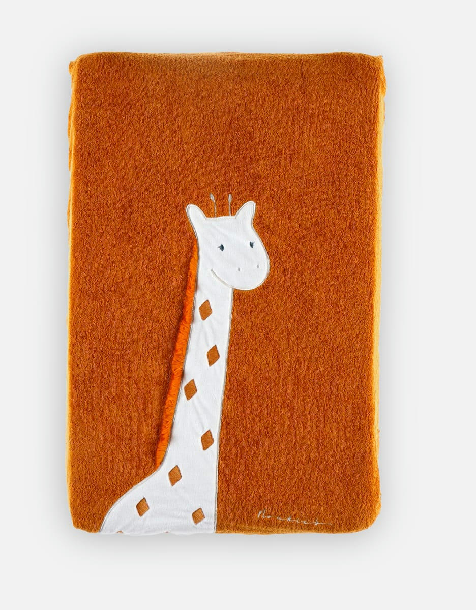 - Matelas à langer avec housse élastique en éponge, ocre