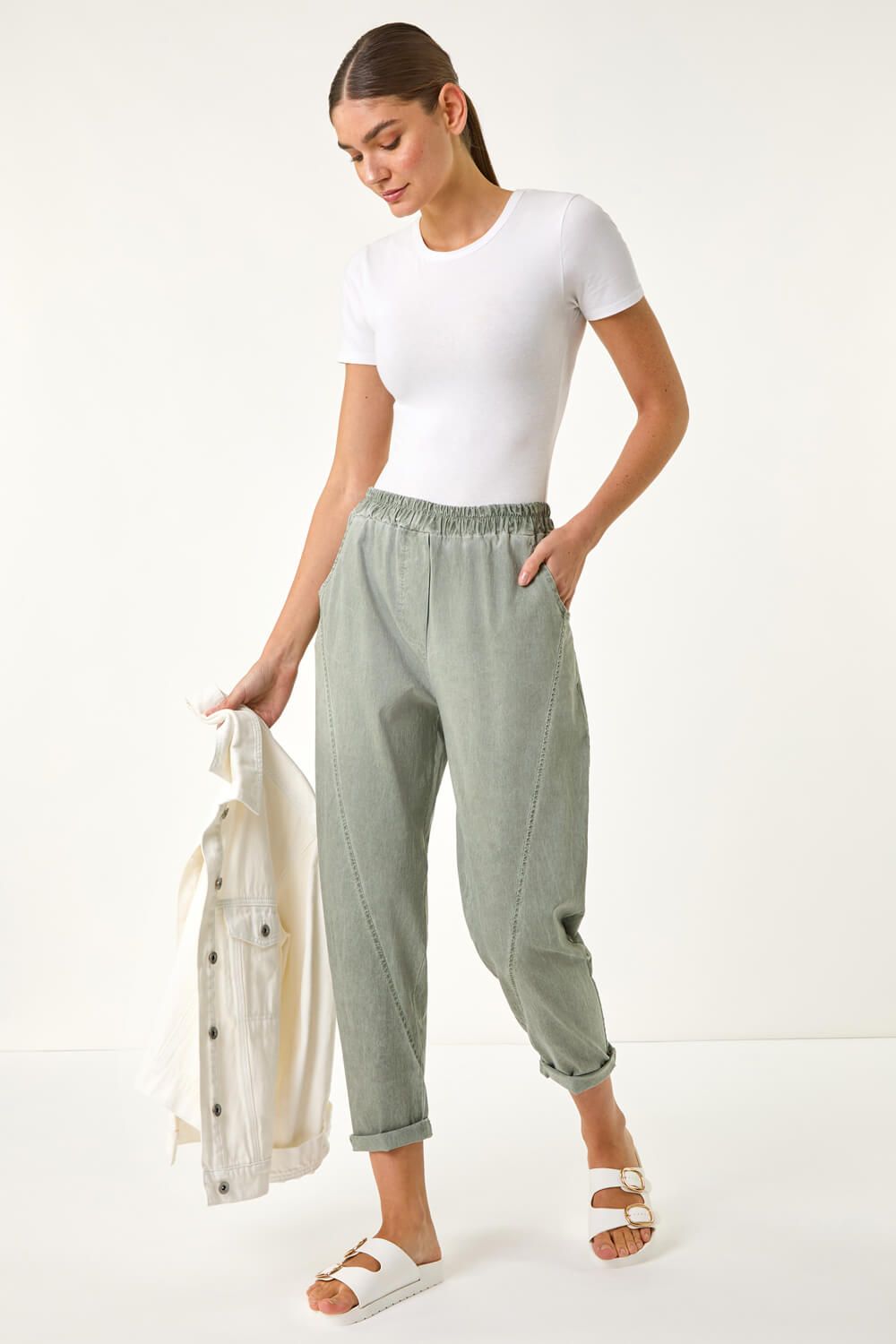 Roman Seam Detail Cropped Trousers