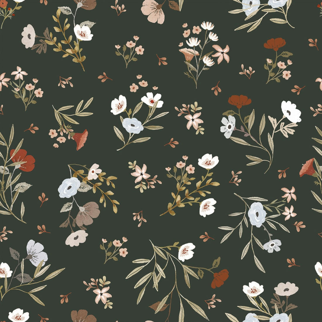 LILYDALE - Papier peint floral poetry multicolore