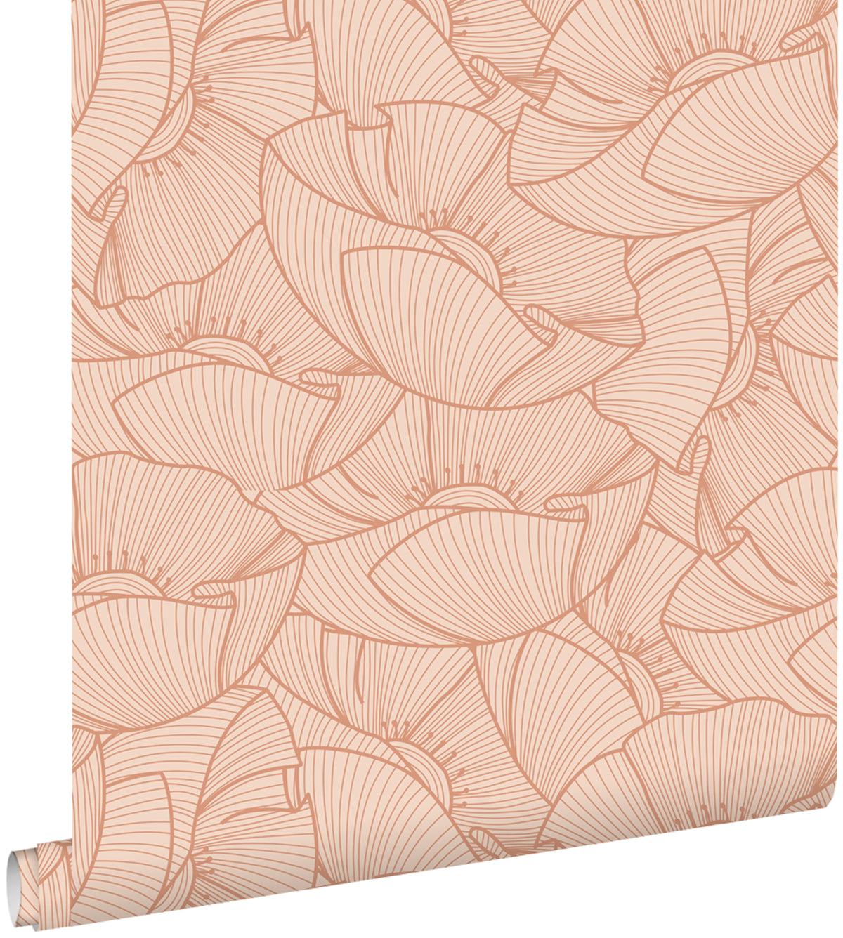 ESTAhome behang klaprozen terracotta roze - 53 cm x 10.05 m - 139706