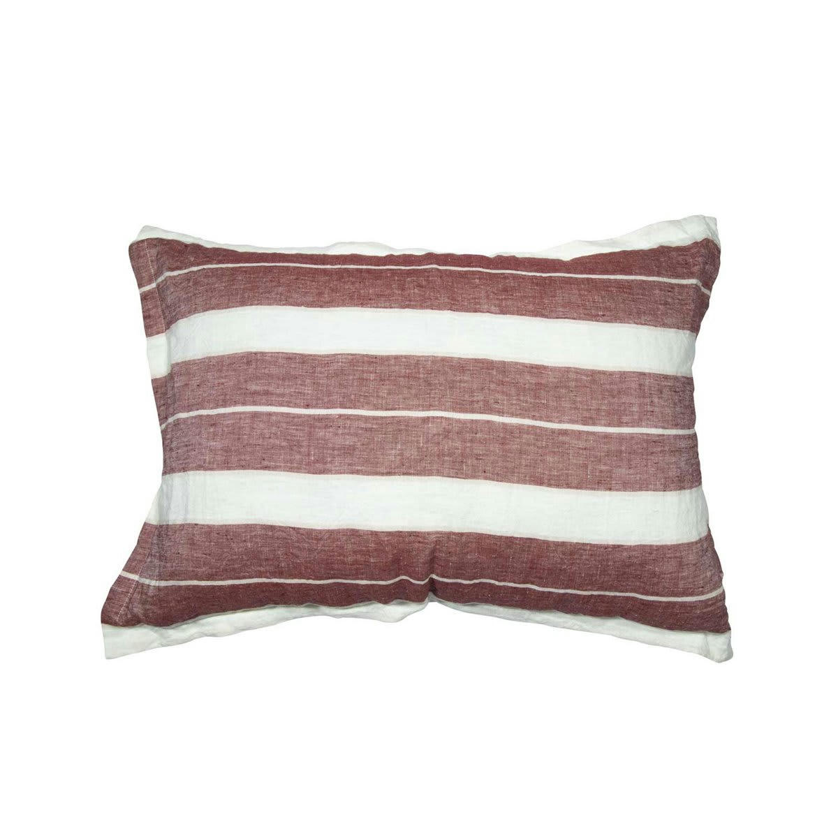 TEKSADA HORIZON - 2 taies d'oreiller en lin lavé/coton Cardinal 50x70 cm