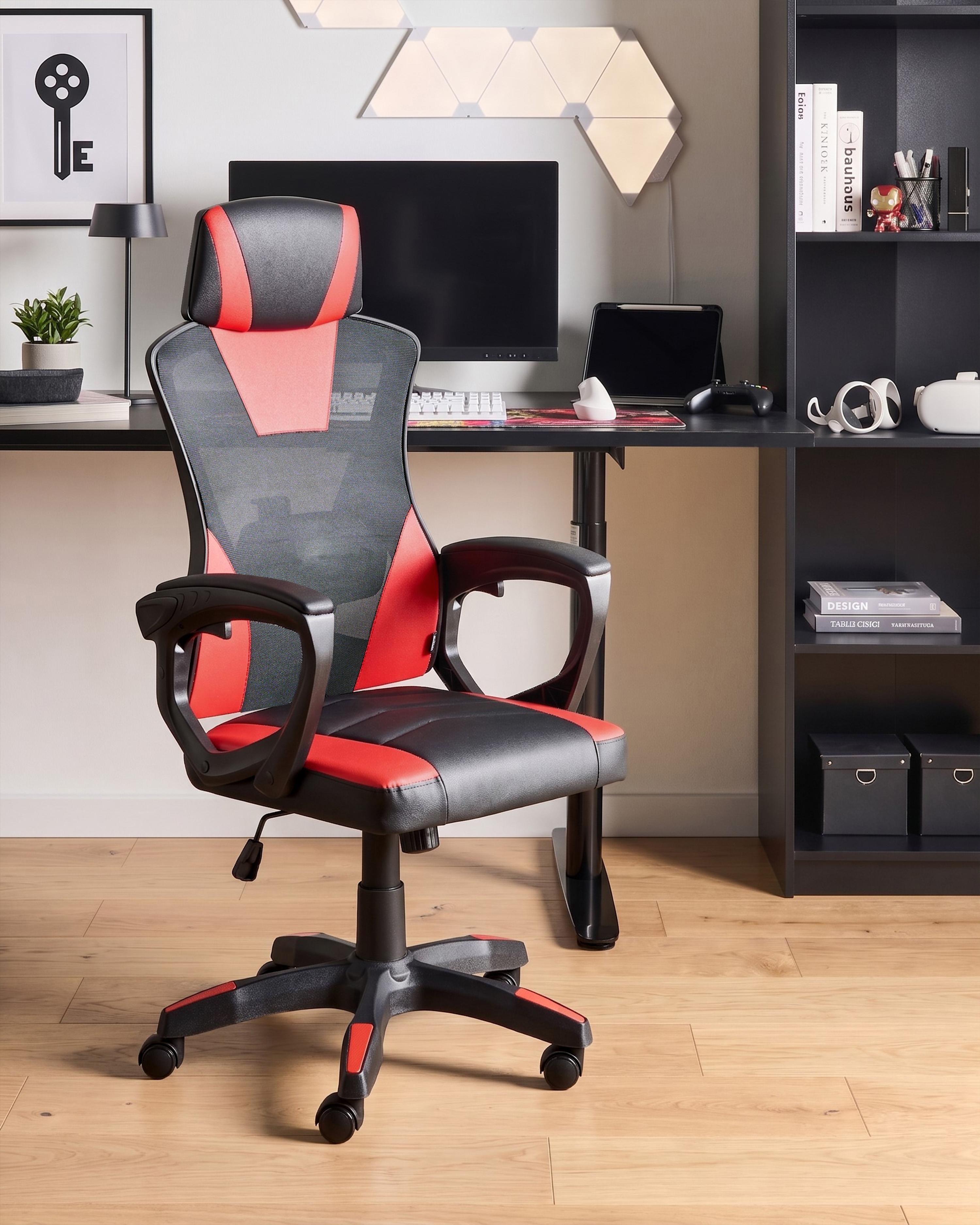 Office Chair IGNIS Faux Leather Red