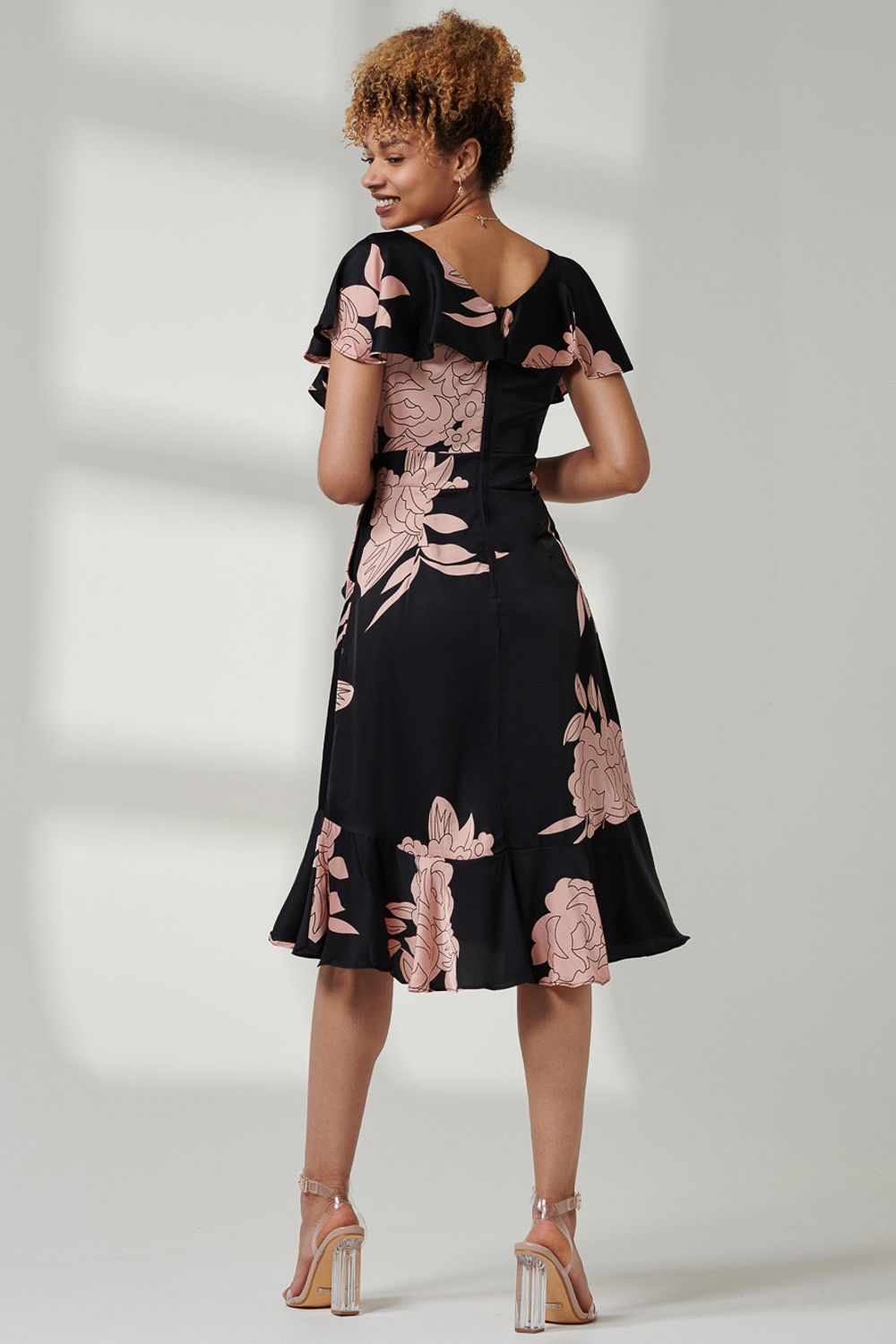 Jolie Moi Julissa Satin Flare Hem Dress