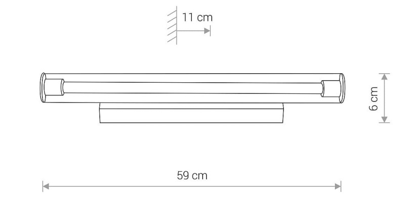 Kinkiet IONsrebrny LED 1x12W 870lm wym:6x59x11cm IP20 Nowodvorski