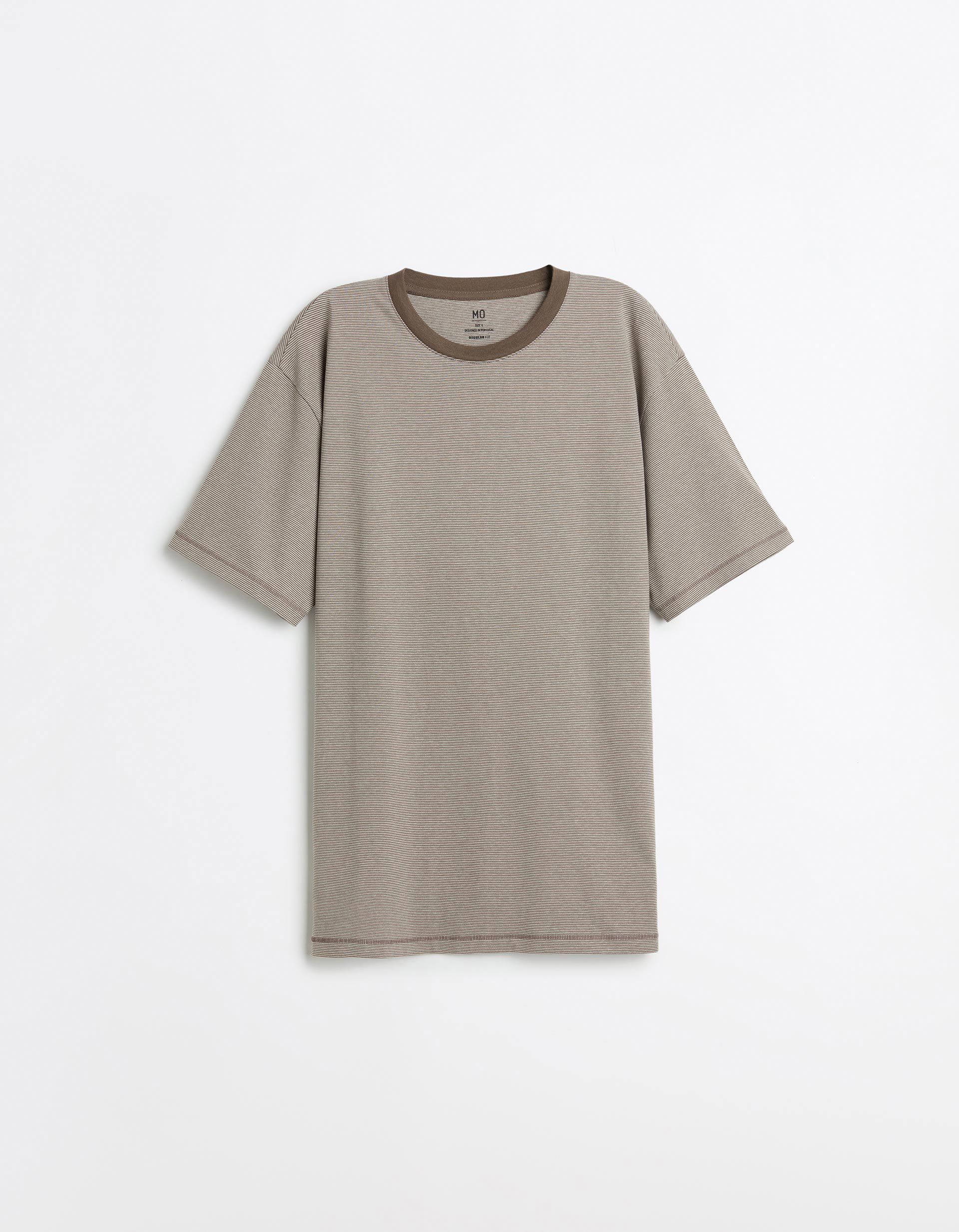 T-shirt Riscas, Homem, Verde Escuro