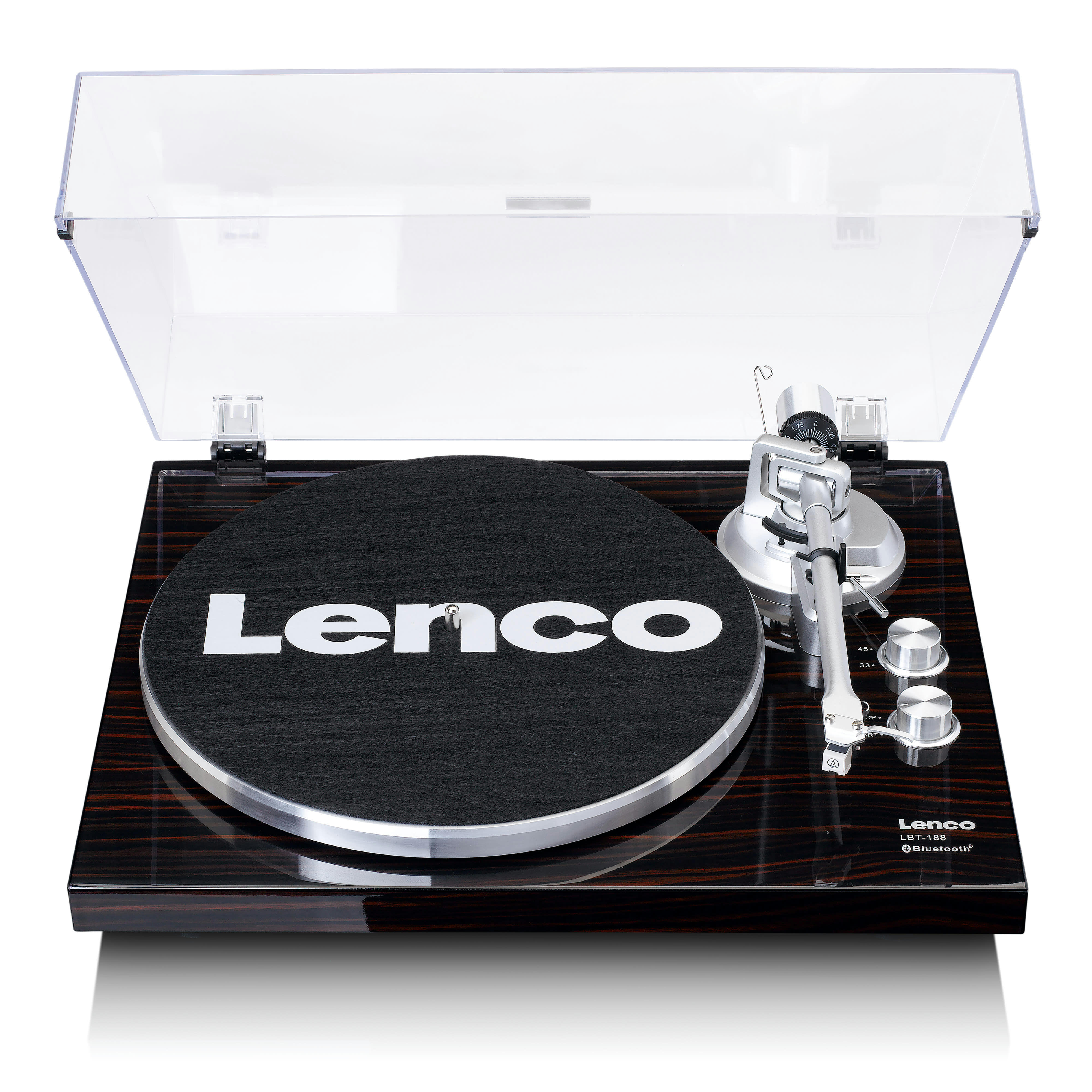 - Platine vinyle avec transmission bluetooth marron foncé