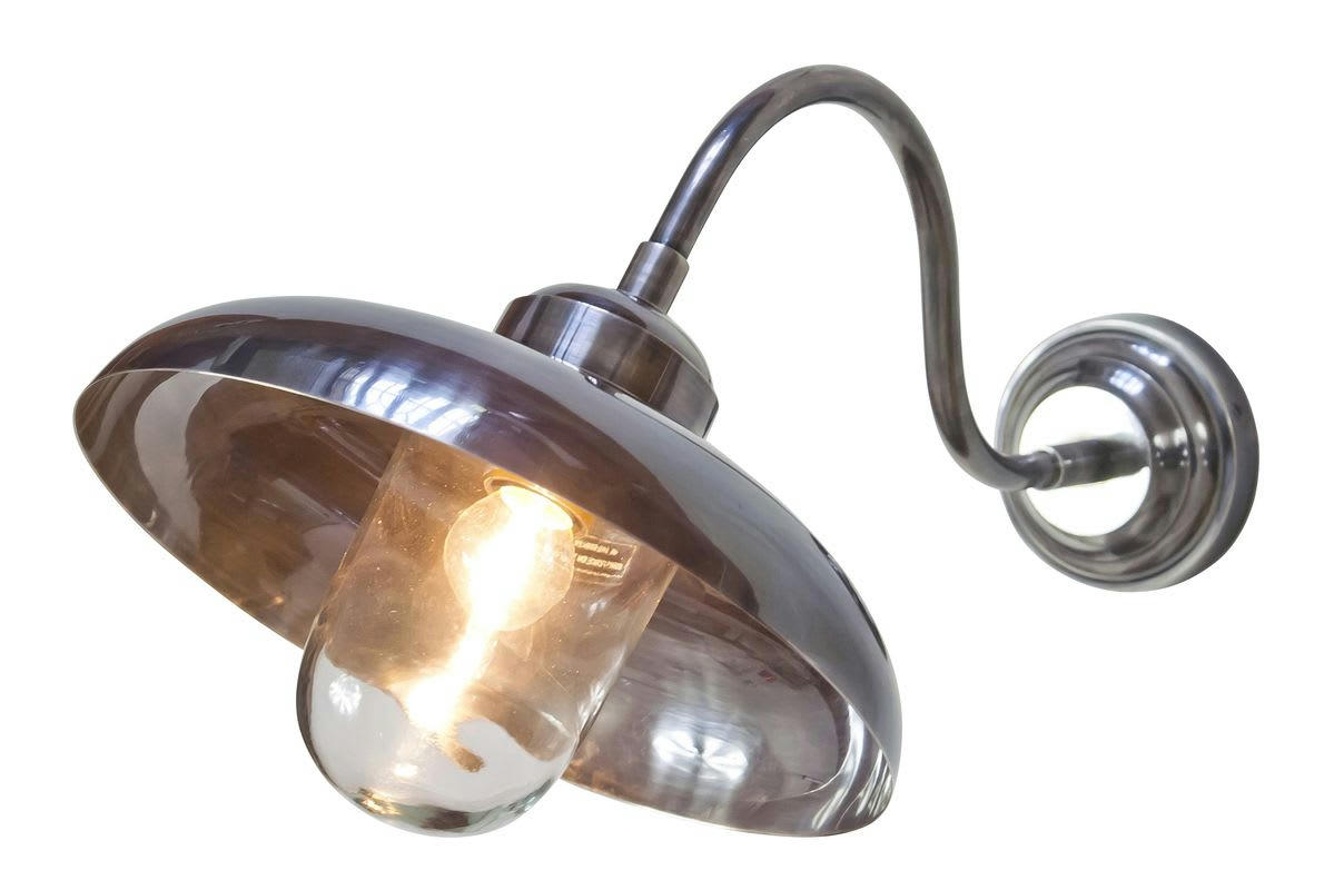 CYGNE - Applique étanche col de cygne en métal argenté