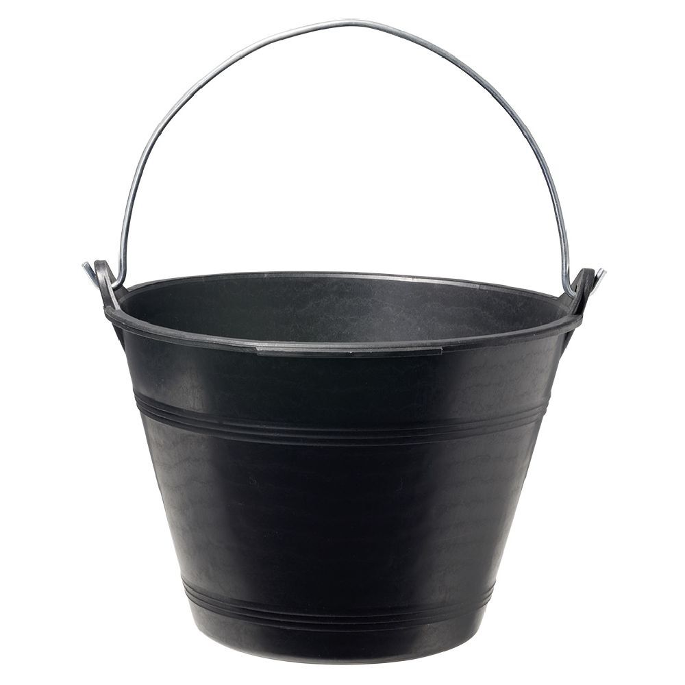 Seau plastique noir 12L Ø35xH23cm