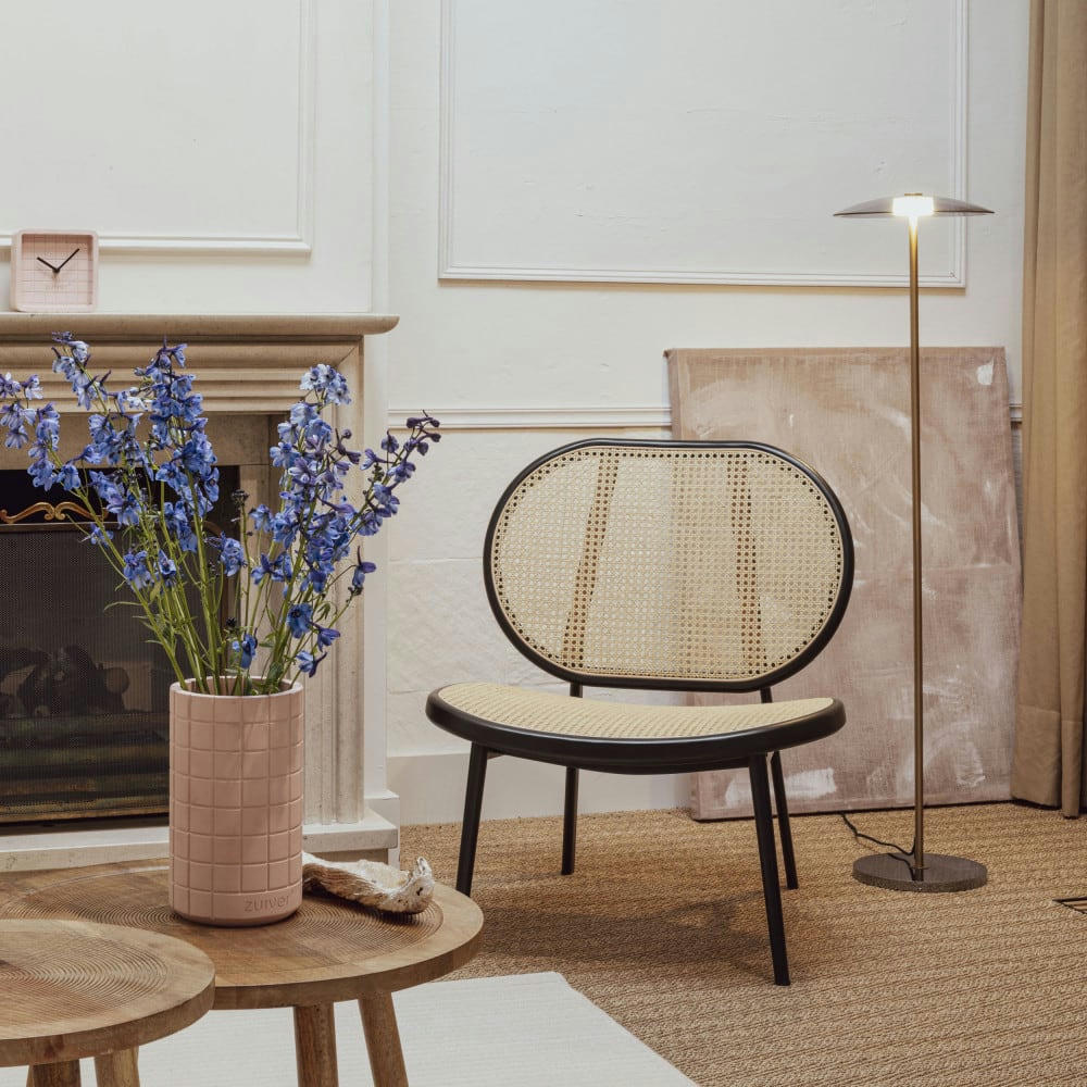 SPIKE - Fauteuil lounge en cannage noir