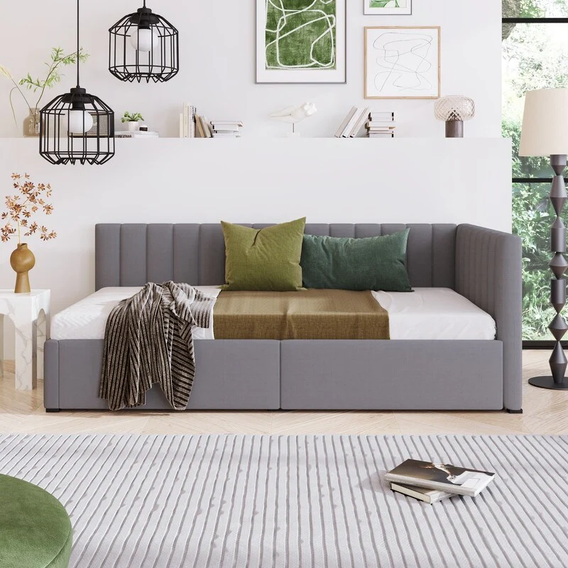 Twin Size Sofa Bed with 2 Storage Drawers