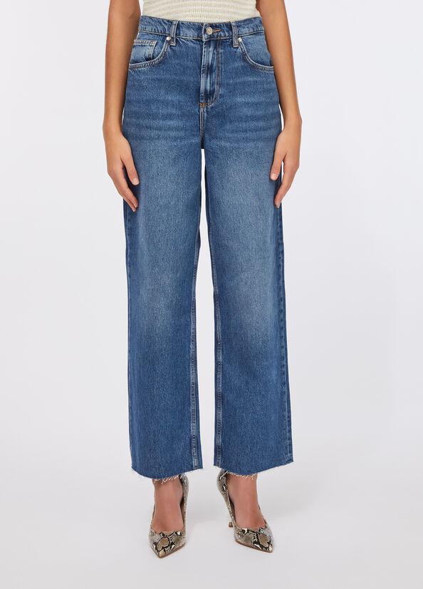 Jeans wide leg a vita bassa
