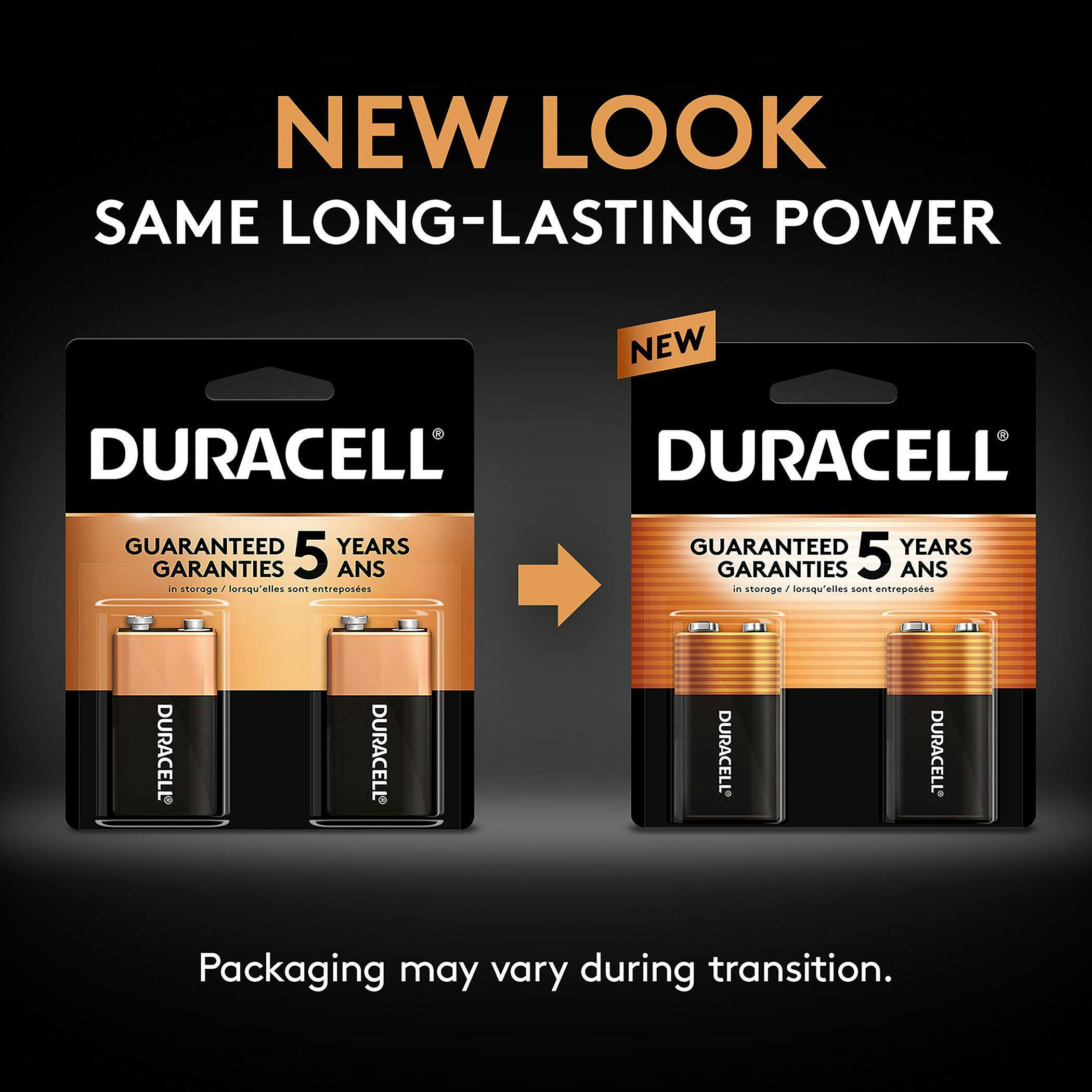 Duracell Coppertop 9V Batteries, Alkaline, 2-pk