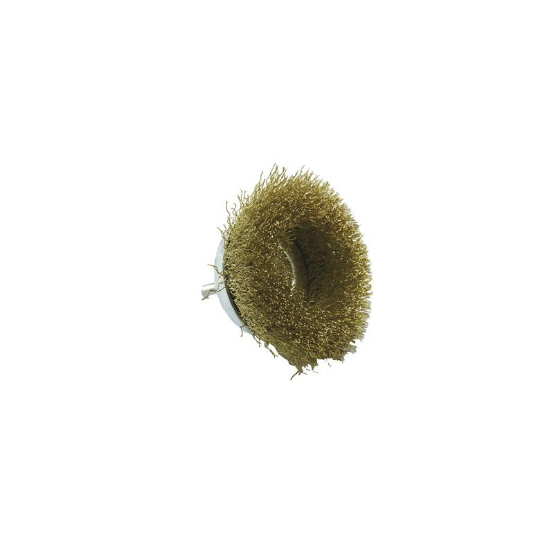 Brosse coupe avec fil en acier laitonné ø 75 mm