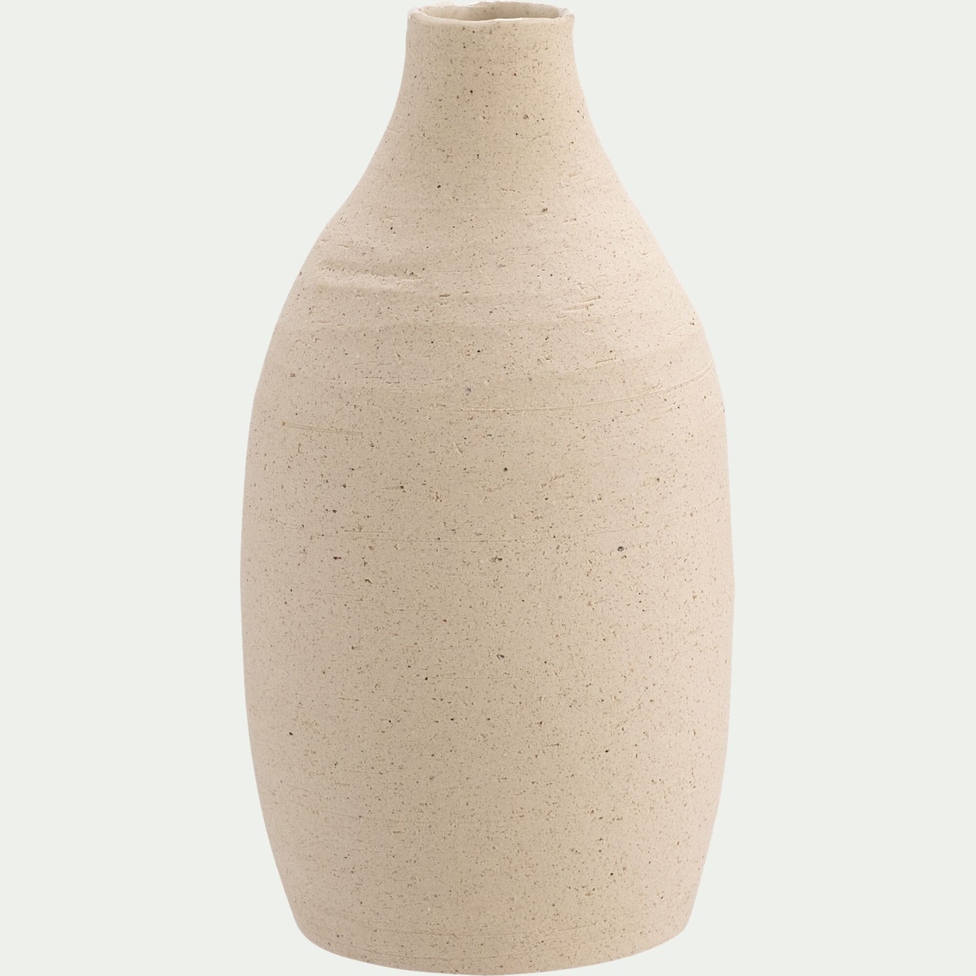 GERANI - Vase classique en grès H17,5cm - beige