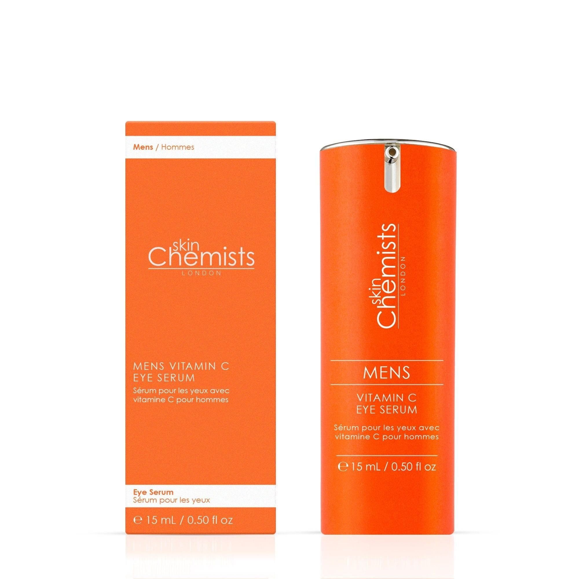 skinChemists professional Men's Anti-Ageing Vitamin C Eye Serum 15ml x 2 Duo Set for Brightening and Even Skin Tone