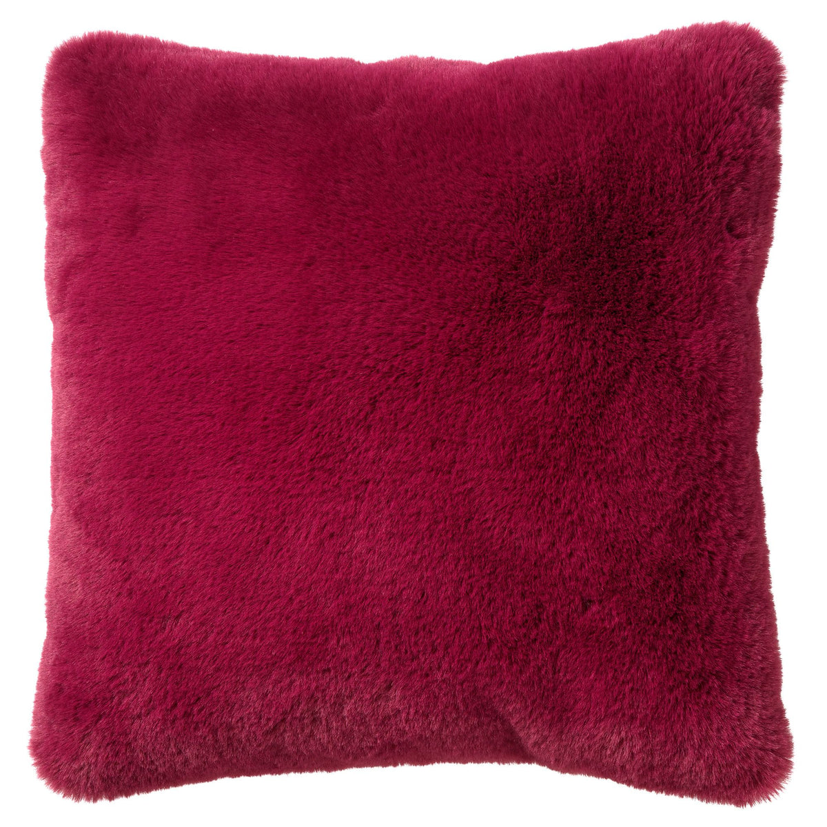 ZAYA - Kussenhoes 45x45 cm - bontlook - effen kleur - Red Plum - roze