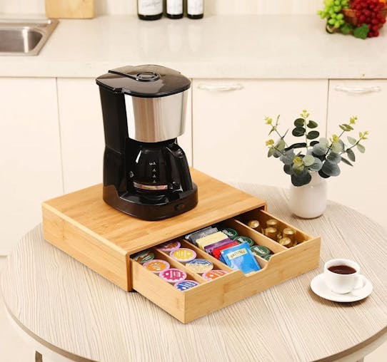 CARLA HOME Bamboo K-Cup Coffee Pod Holder Storage Organizerfor Kitchen