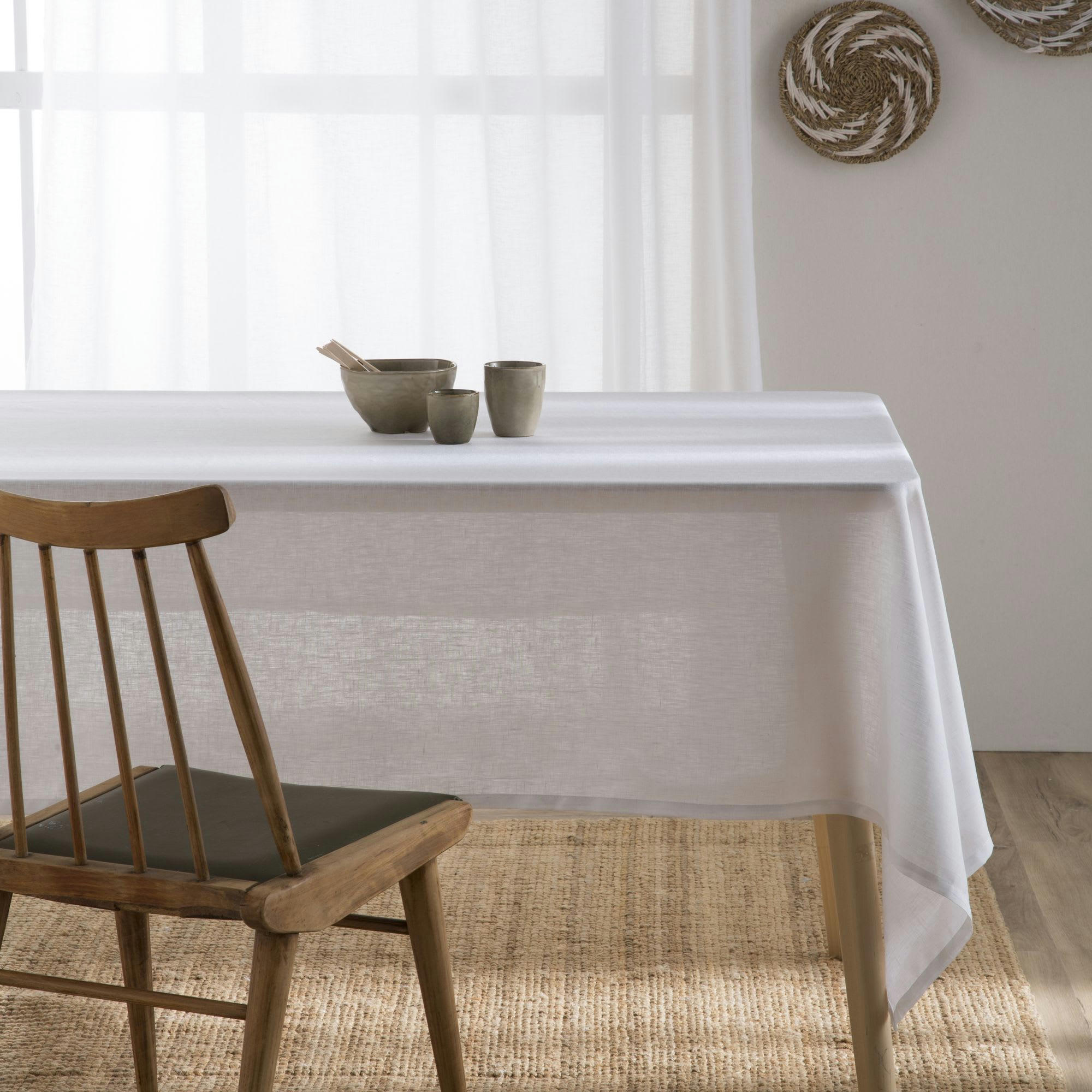 LINEN BLANCO - Nappe en 100% lin blanc 150x100 cm