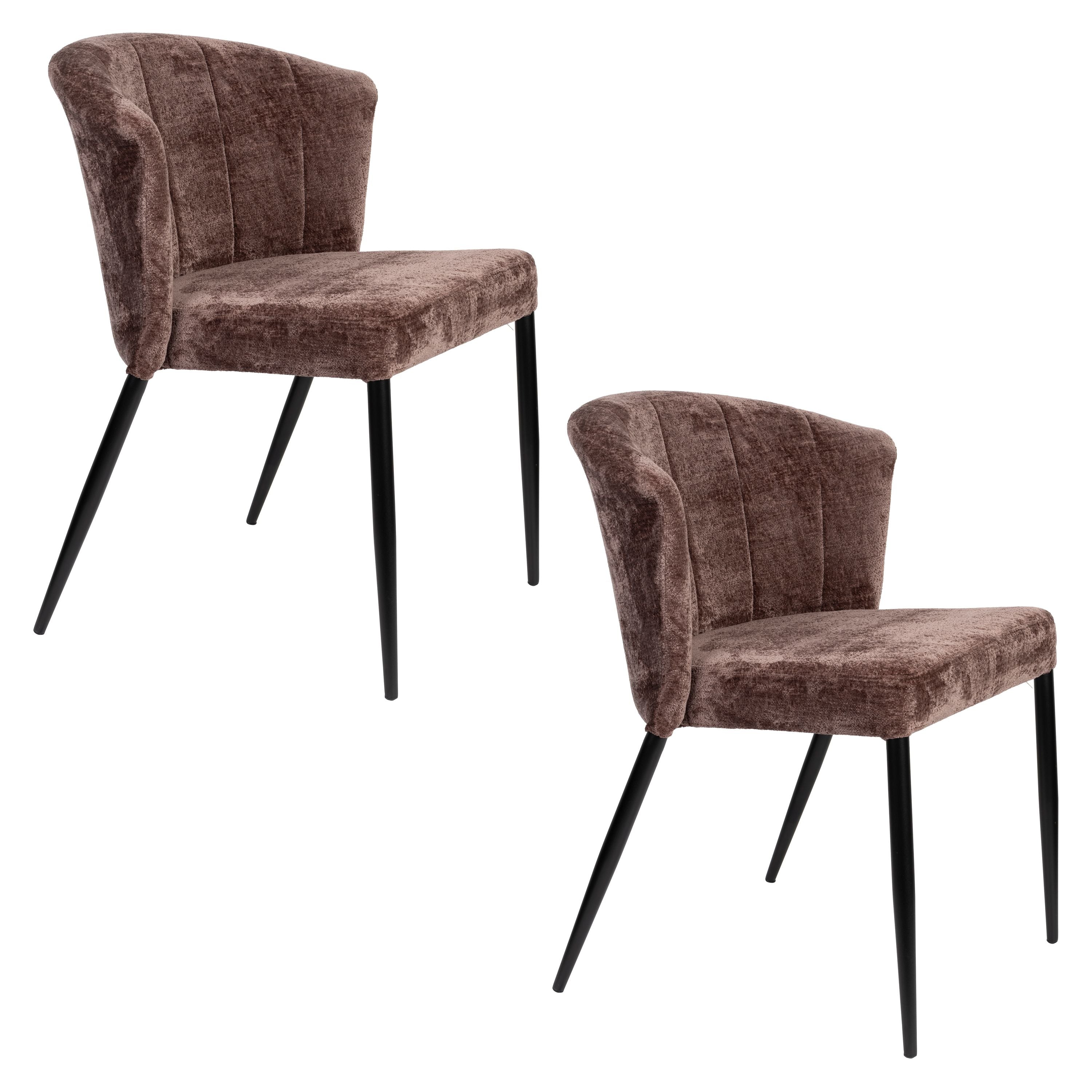 Dutchbone Georgia Eetkamerstoelen Paars - Set van 2