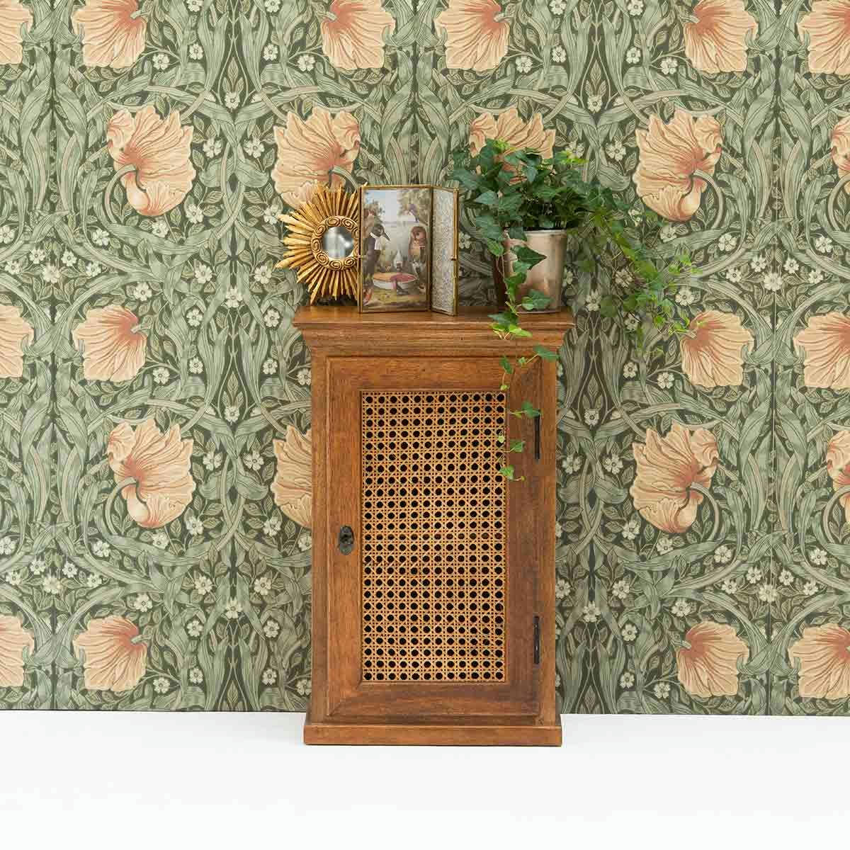 - Table de chevet 1 porte en cannage