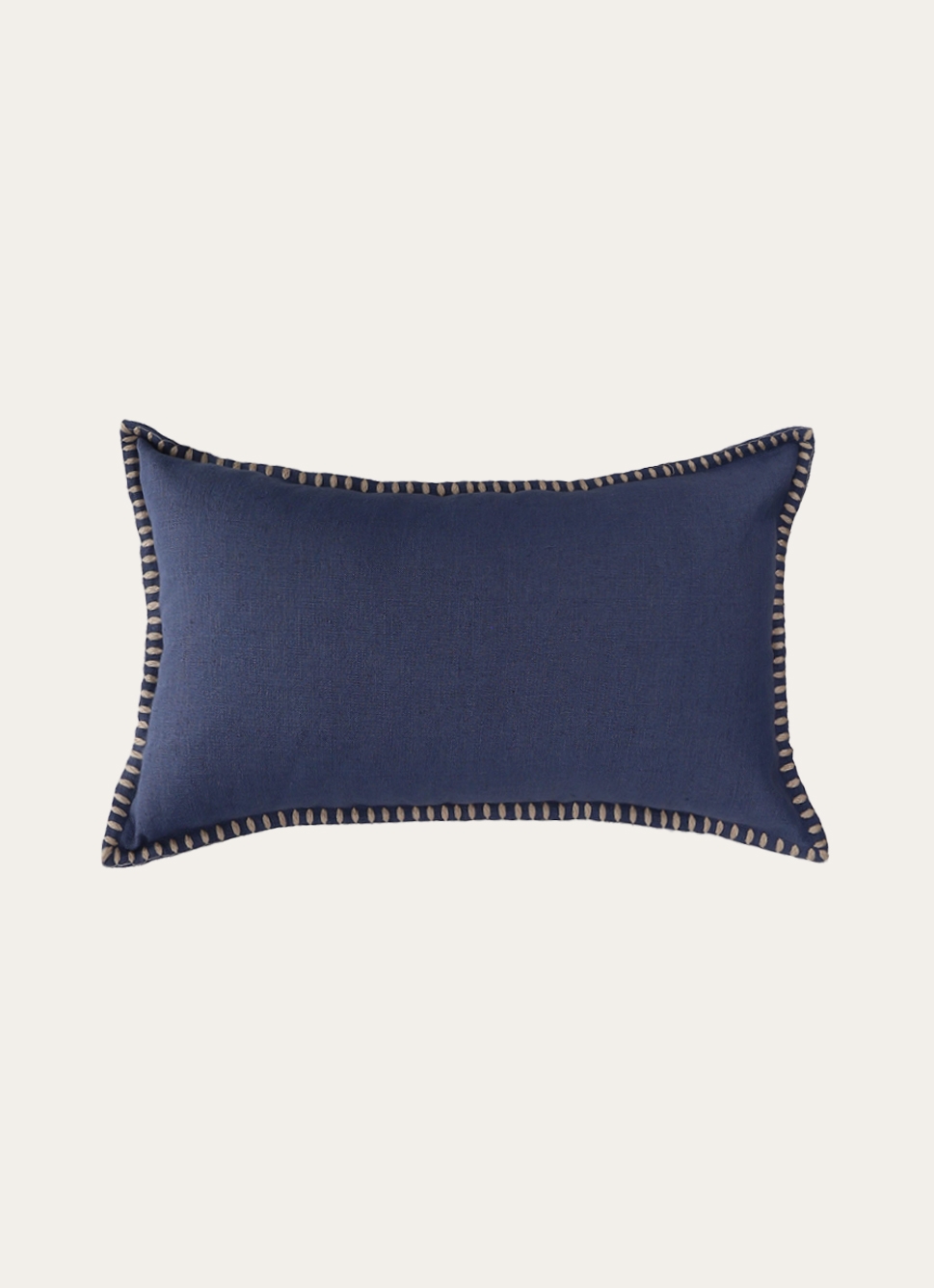 HOUSSE DE COUSSIN RECTANGULAIRE EN LIN BLEU