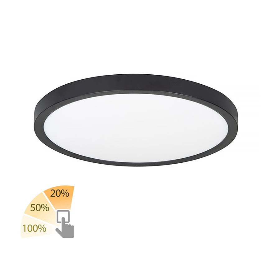 Highlight plafondlamp Piatto - 1 lichts - 30.5 x 2.5  cm - zwart