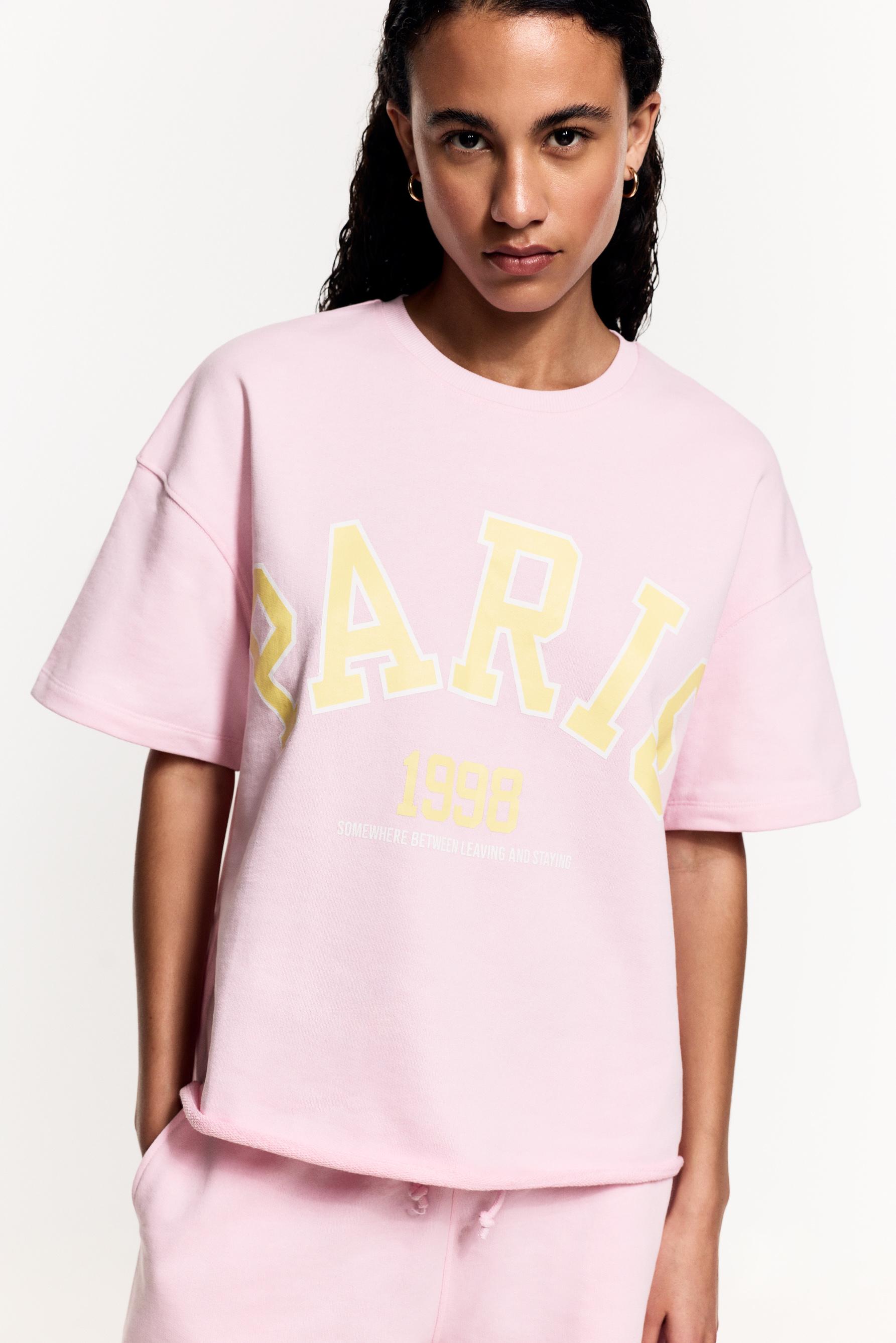 Sudadera manga corta estampada