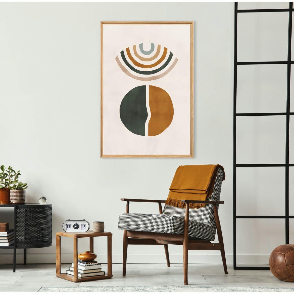 ABSTRAIT - Tableau mural encadré arc en ciel 65x97 cm