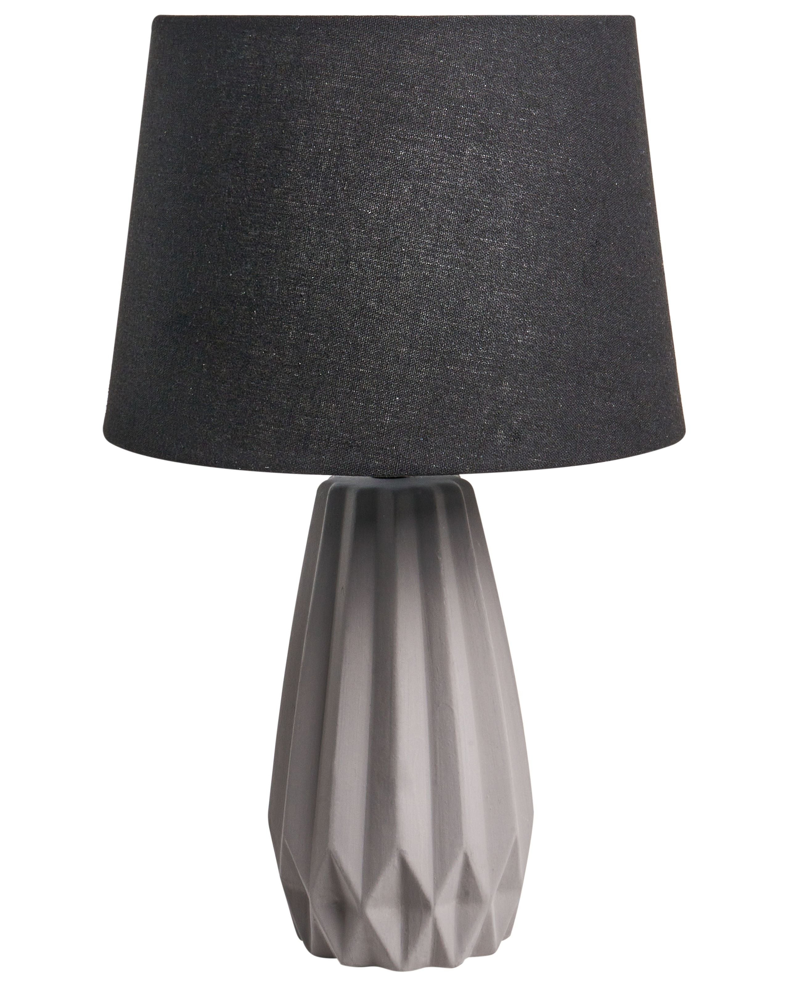 Ciemna lampa stołowa szara